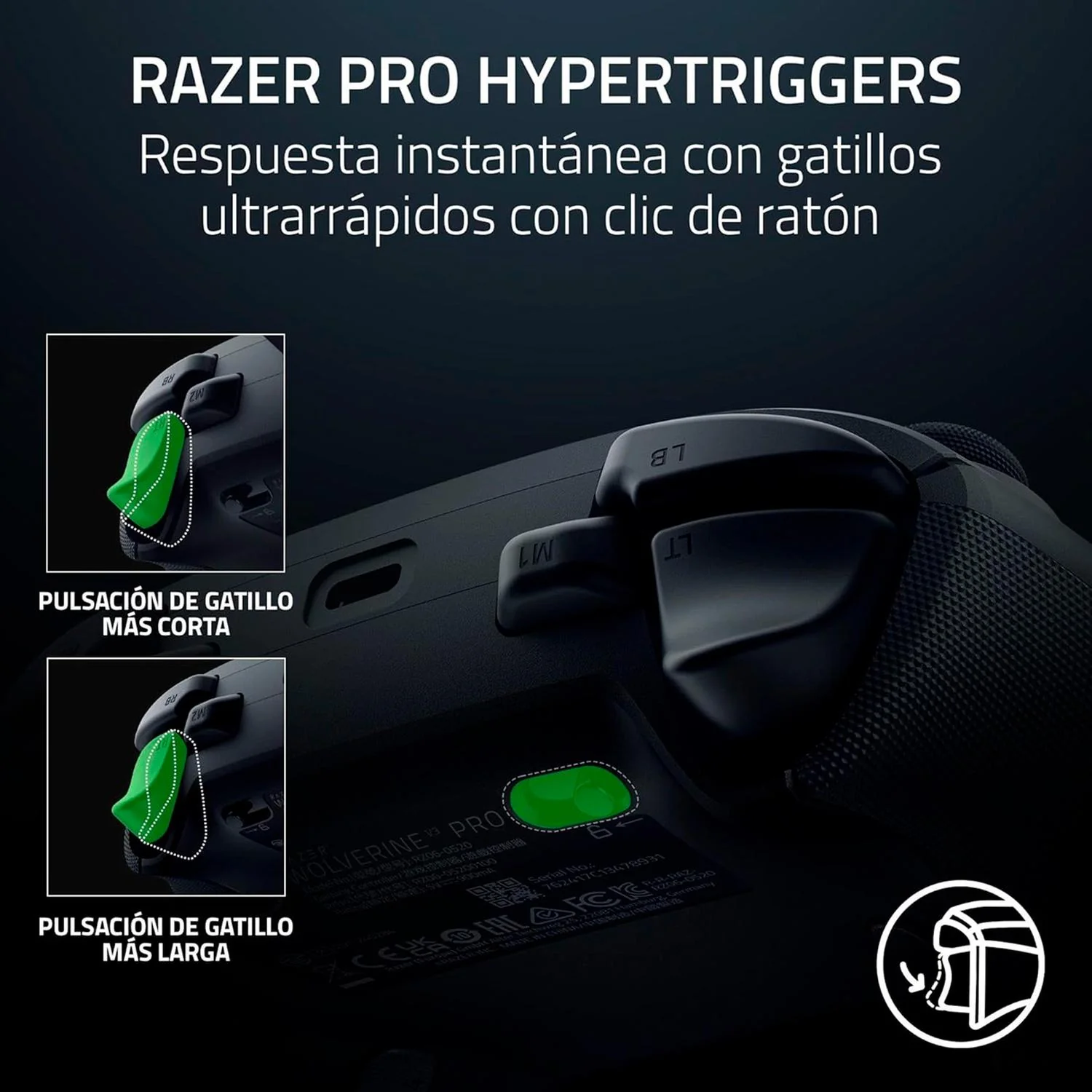 Control Gamer Inalambrico RAZER Wolverine V3 Pro Xbox Series X/S y PC USB-A Reacondicionado Botones Reasignables y Gatillos Ultrarrapidos - Image 2