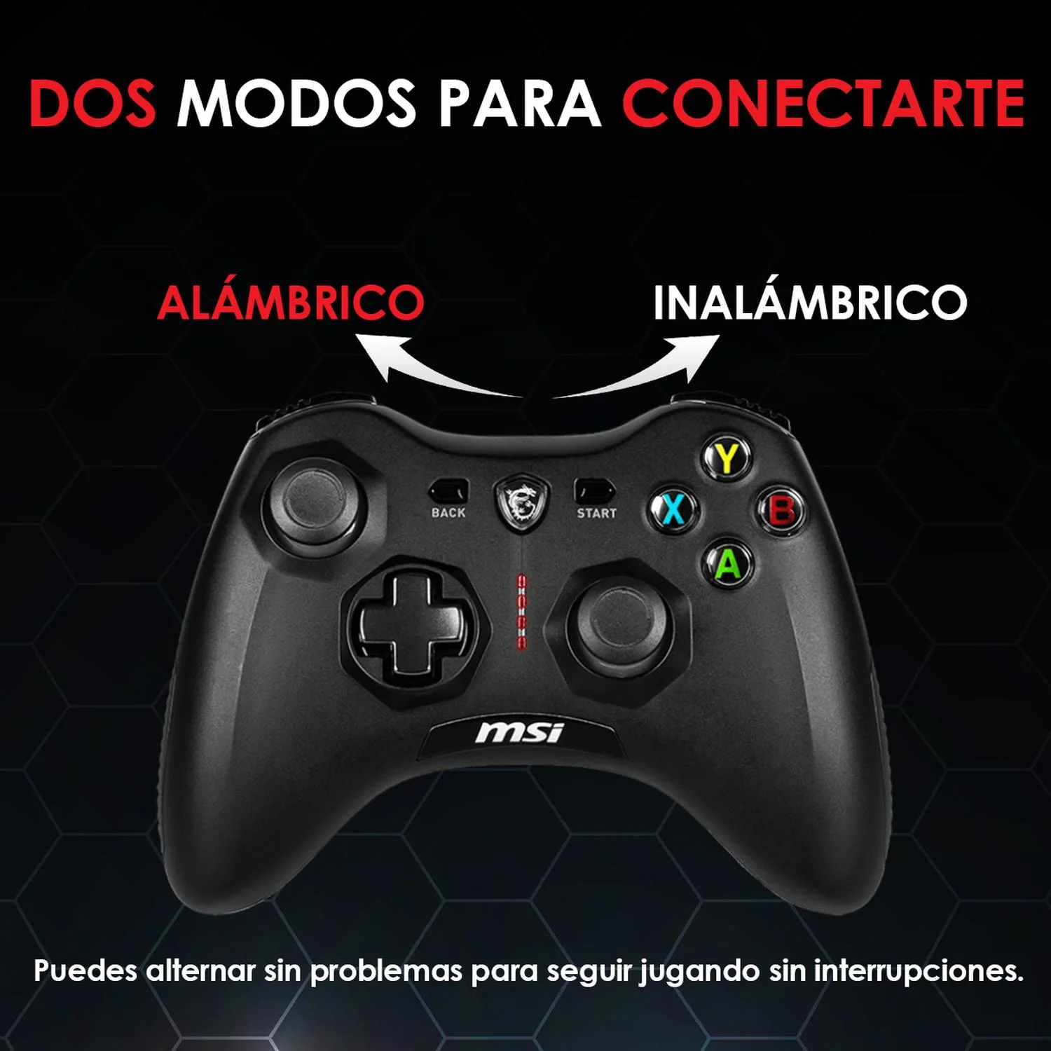Control Gamer MSI FORCE GC30 V2 Inalambrico USB 2.4 GHz PC Android Negro - Image 3