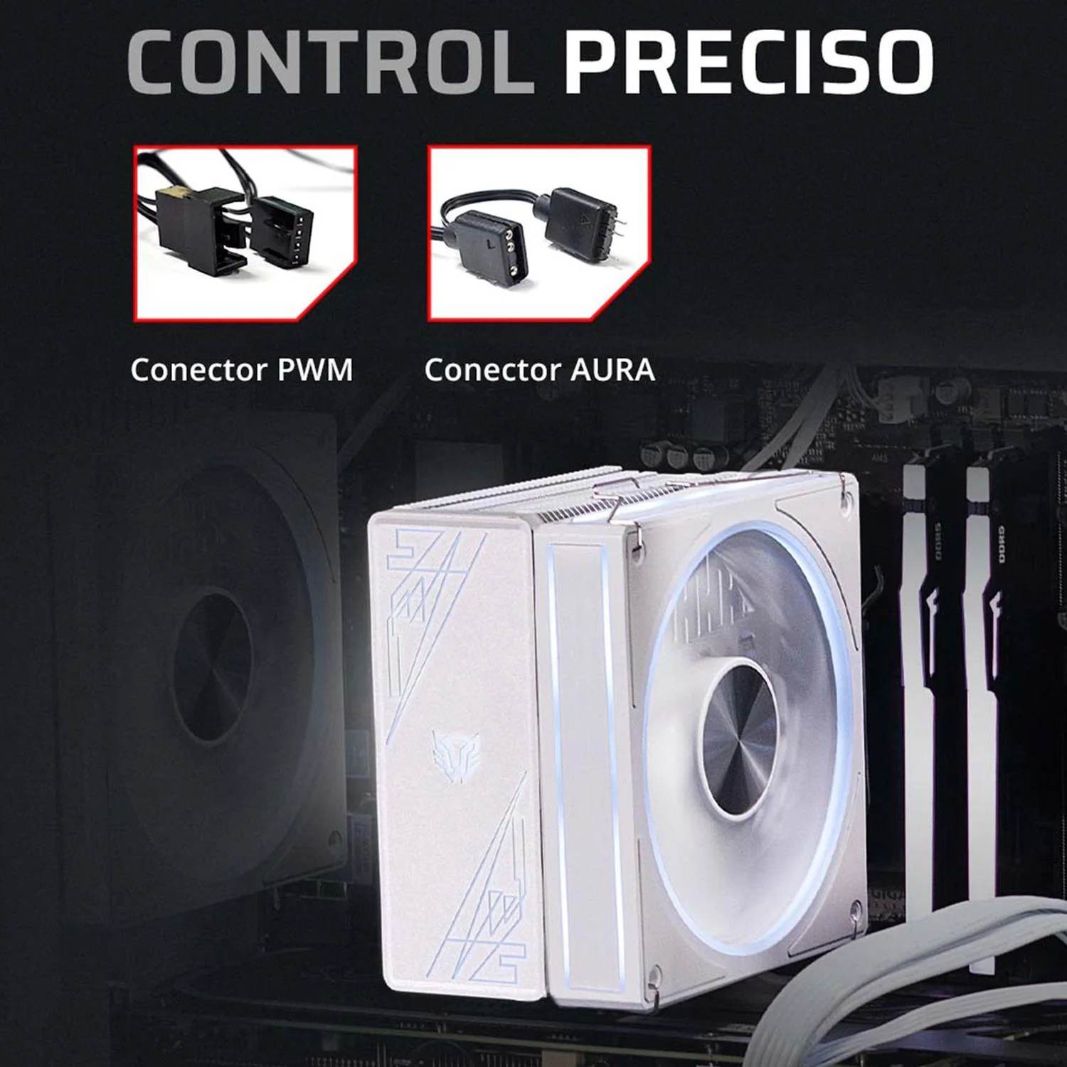Disipador CPU Gamer BALAM RUSH HELIUX PRO HEX60 120mm ARGB 3pin LGA 1851 AM5 600 - 2000 RPM 4-pin PWM 6 Pipas Blanco BR-942034 - Image 3