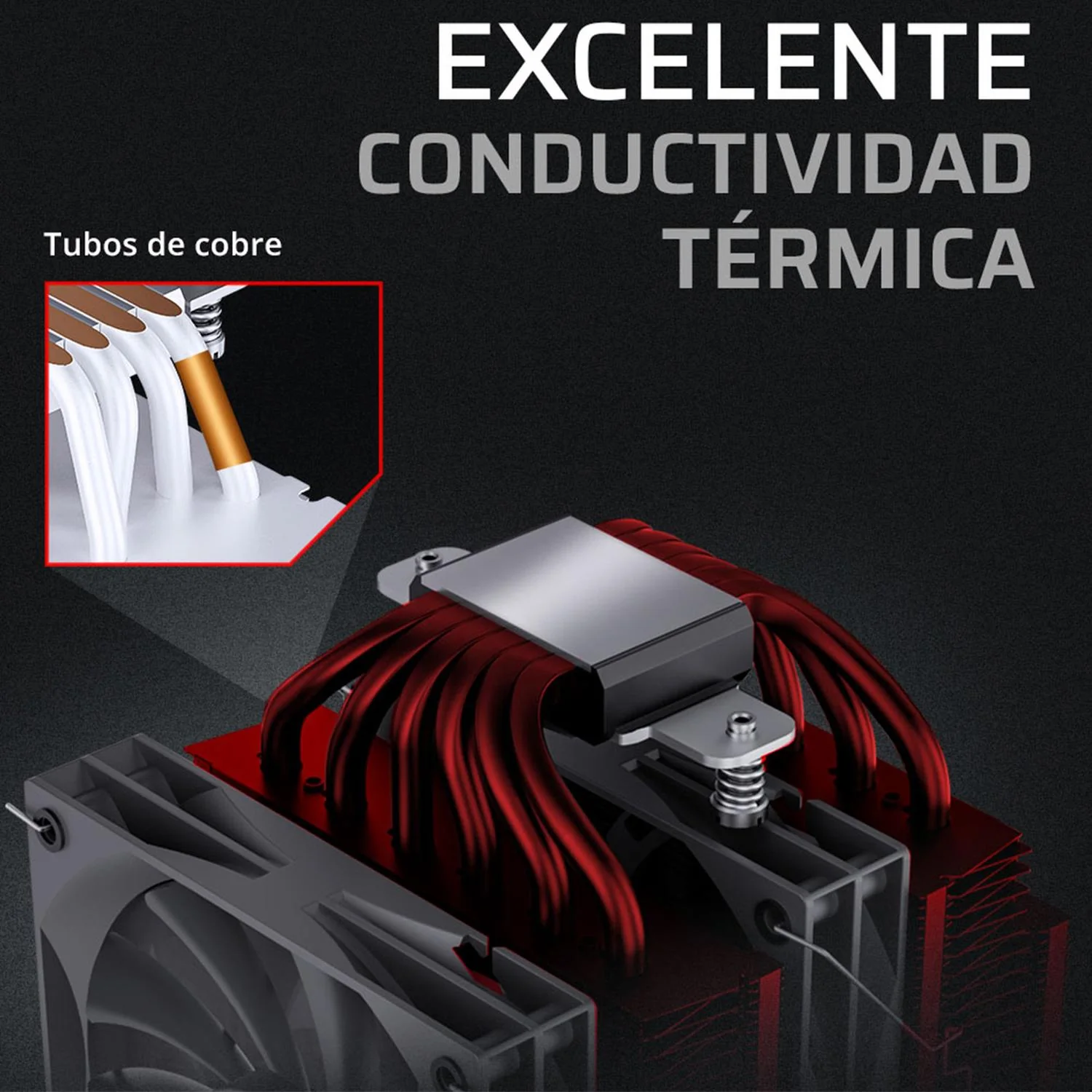 Disipador Doble CPU Gamer BALAM RUSH HELIUX EXPERT HEX90 120mm LGA 1700 AM5 0-2000 RPM 4-Pin 6 pipas Negro BR-941921 - Image 3