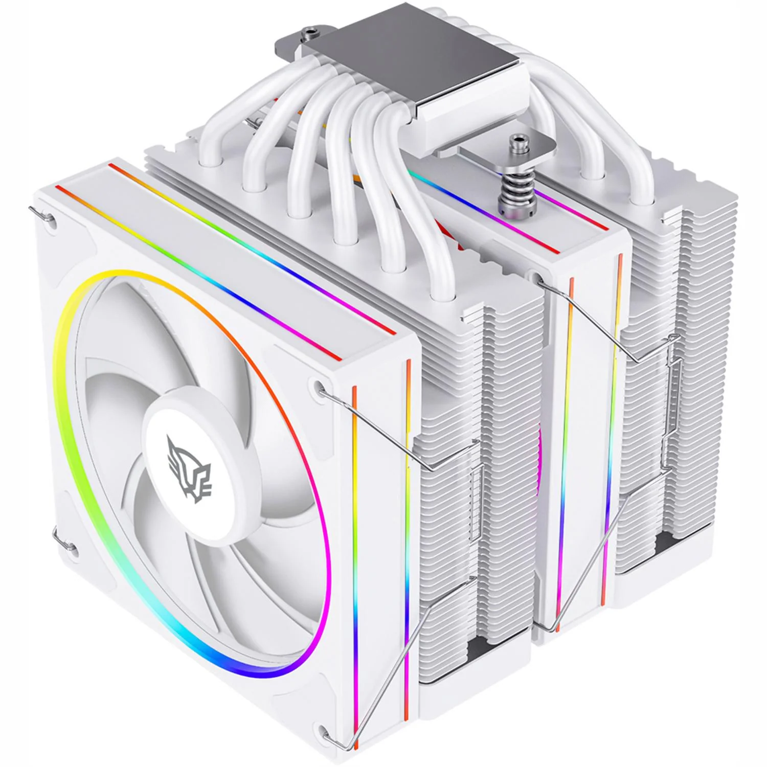 Disipador Doble CPU Gamer BALAM RUSH HELIUX PRO HEX75 120mm ARGB 3pin LGA 1700 AM5 600 - 2000 RPM 4-pin PWM 6 Pipas Display Digital Blanco BR-941952 - Image 2