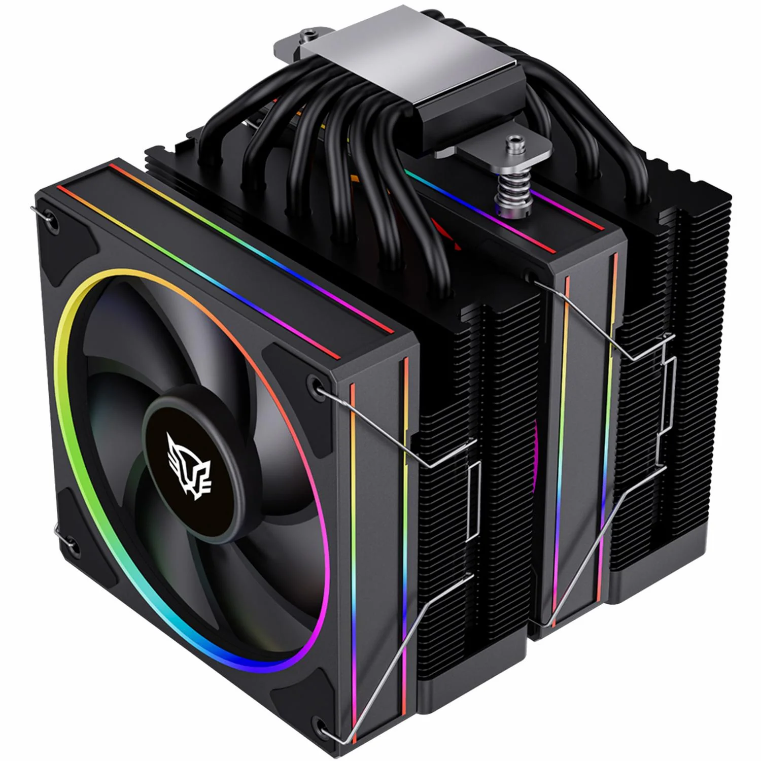 Disipador Doble CPU Gamer BALAM RUSH HELIUX PRO HEX75 120mm ARGB 3pin LGA 1700 AM5 600 - 2000 RPM 4-pin PWM 6 Pipas Display Digital Negro BR-941945 - Image 2