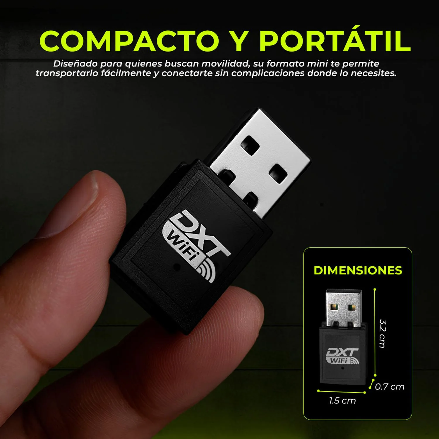 DXT Adaptador WiFi USB Mini 300Mbps 2.4G Inalambrico Windows/MacOs/Linux NDXTAD1BK - Image 3