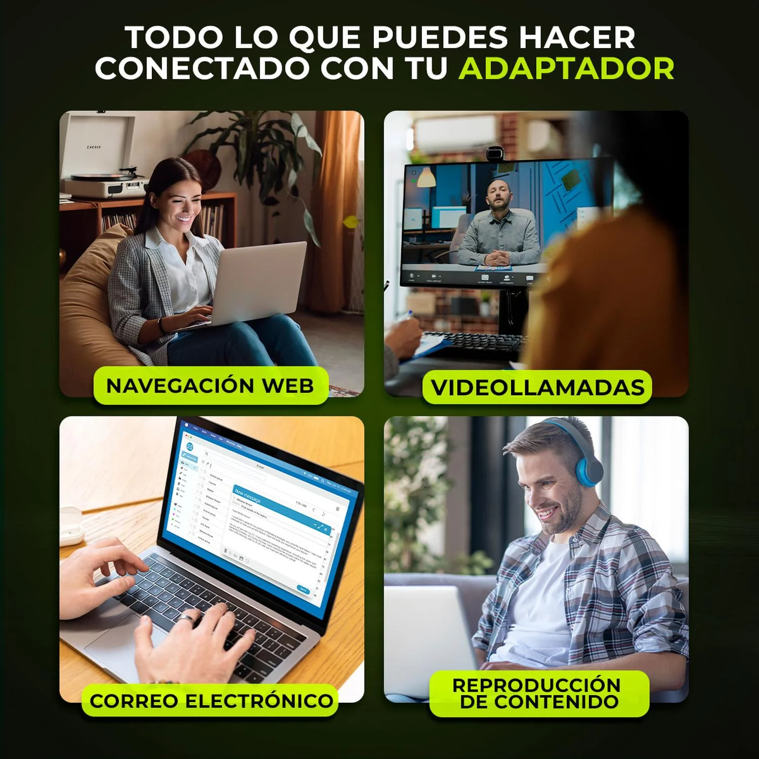 DXT Adaptador WiFi USB Mini 300Mbps 2.4G Inalambrico Windows/MacOs/Linux NDXTAD1BK - Image 4
