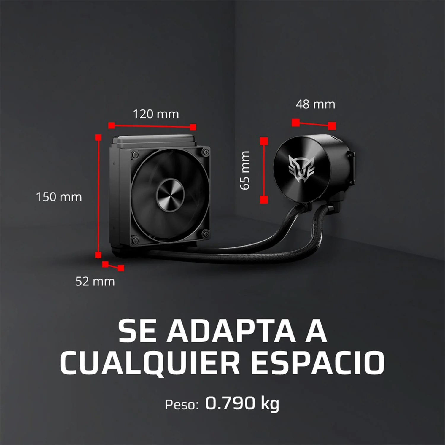 Enfriamiento Liquido BALAM RUSH CRYO ALLBLACK 120mm 4 Pines PWM 1800 RPM TDP 230w LGA1851 AM5 Negro BR-944083 - Image 4