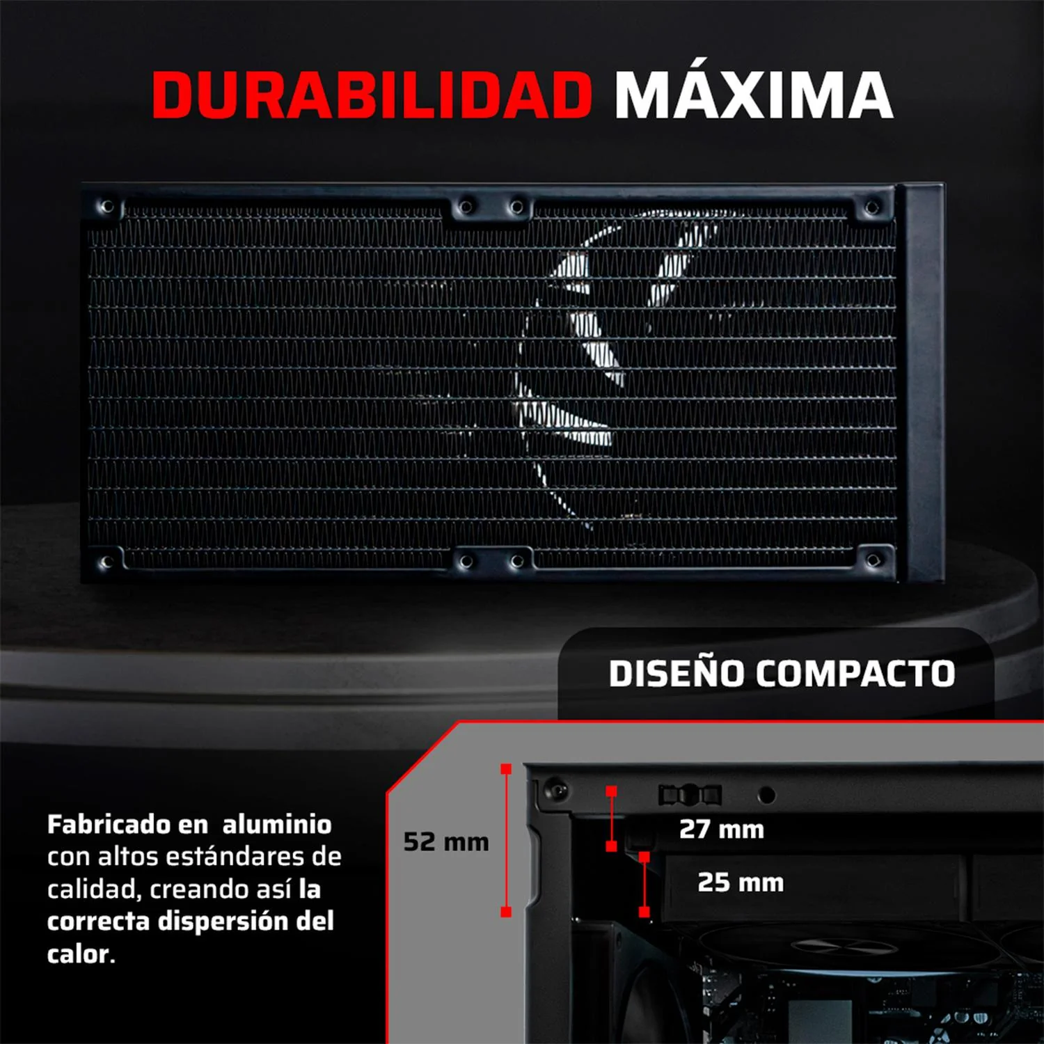 Enfriamiento Liquido BALAM RUSH CRYO ALLBLACK 240mm 4 Pines PWM 1800 RPM TDP 260w LGA1851 AM5 Negro BR-944090 - Image 5