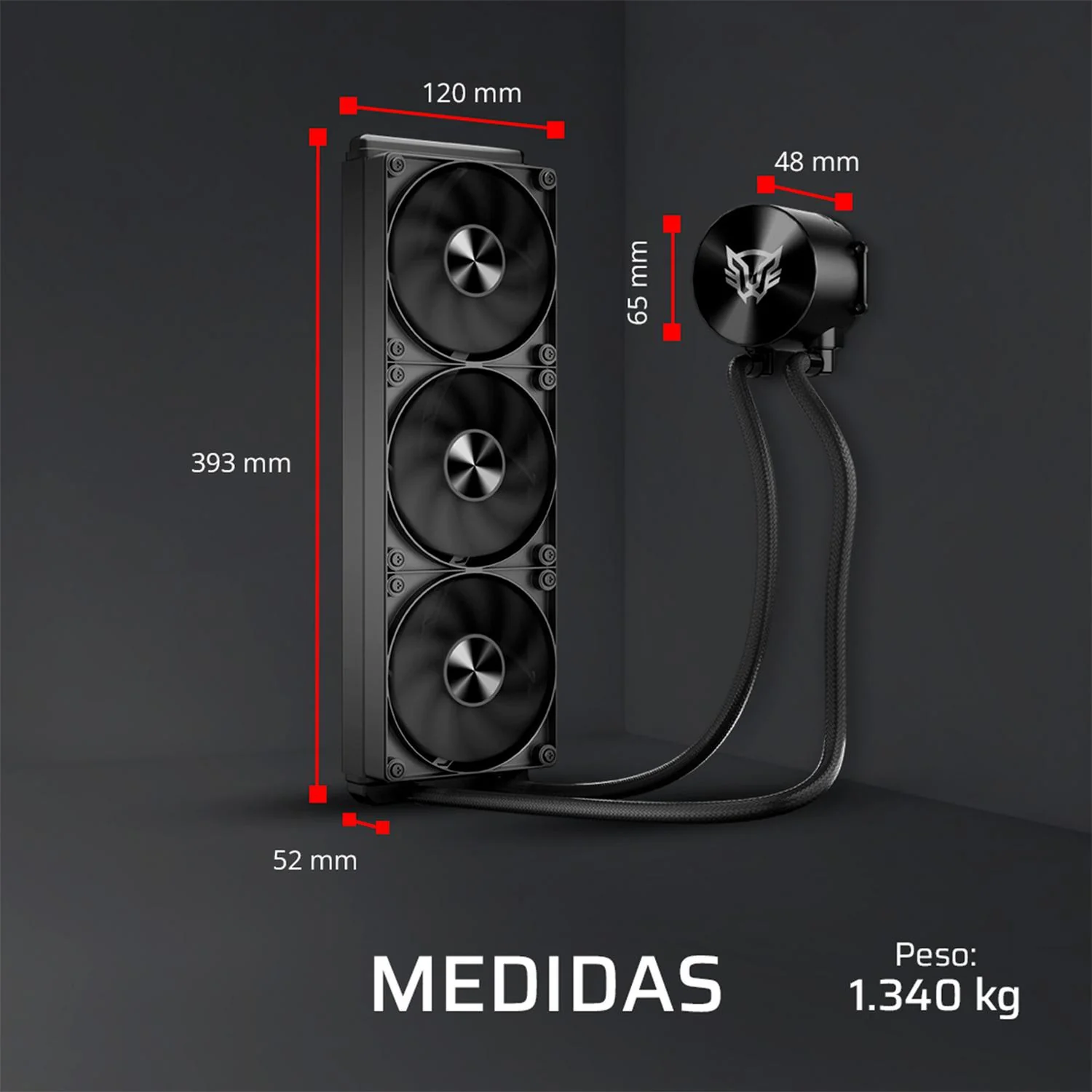 Enfriamiento Liquido BALAM RUSH CRYO ALLBLACK 360mm 4 Pines PWM 1800 RPM TDP 260w LGA1851 AM5 Negro BR-944106 - Image 3