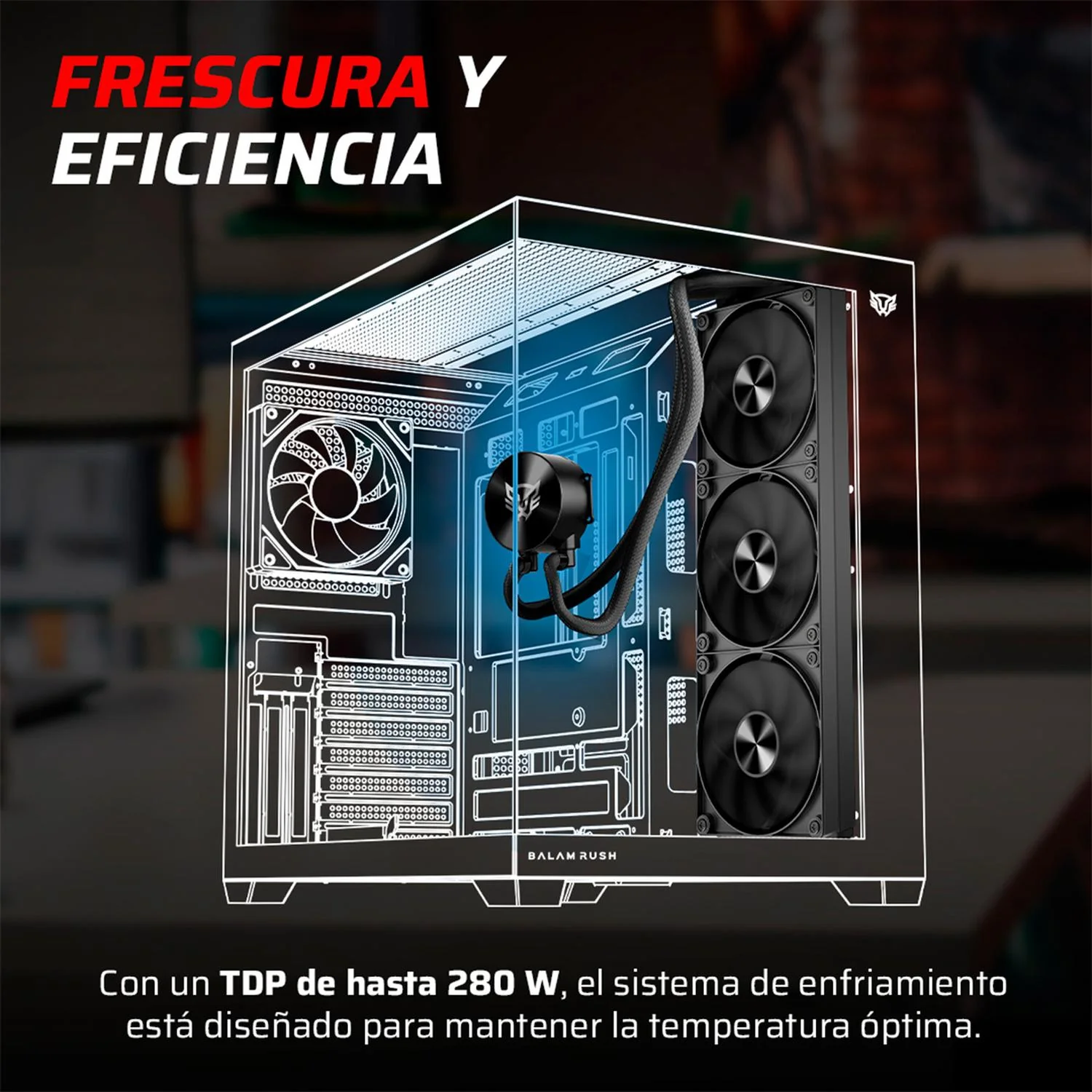 Enfriamiento Liquido BALAM RUSH CRYO ALLBLACK 360mm 4 Pines PWM 1800 RPM TDP 260w LGA1851 AM5 Negro BR-944106 - Image 5