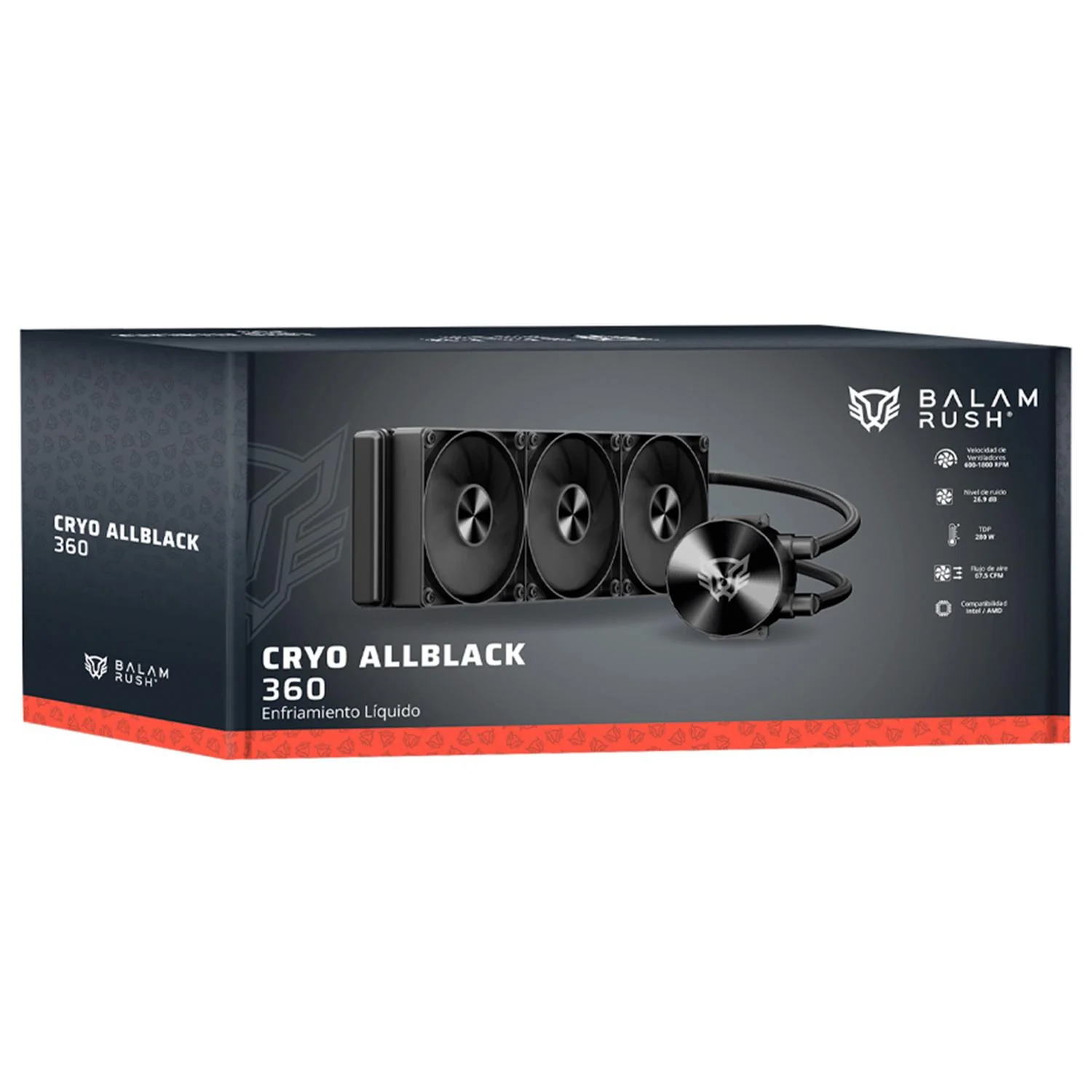 Enfriamiento Liquido BALAM RUSH CRYO ALLBLACK 360mm 4 Pines PWM 1800 RPM TDP 260w LGA1851 AM5 Negro BR-944106 - Image 6
