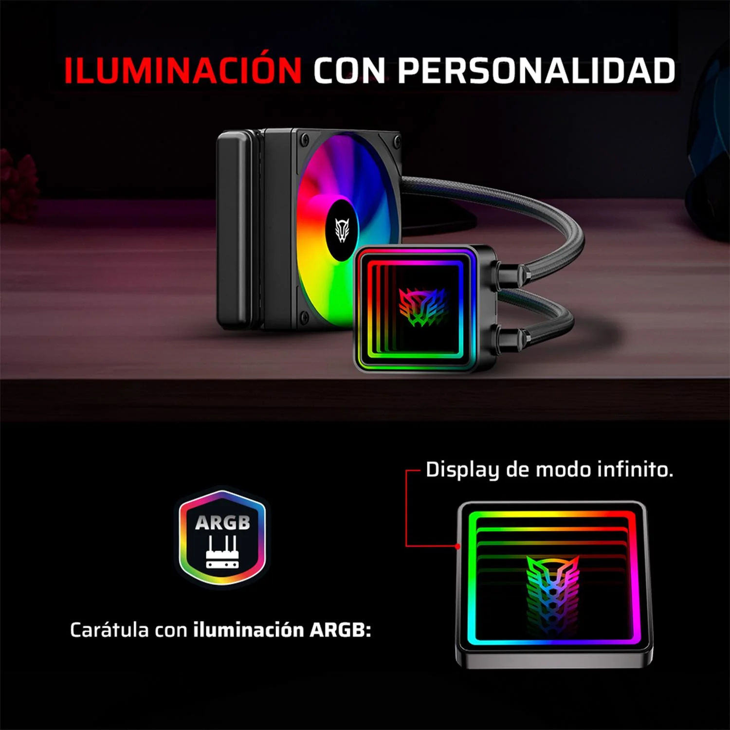 Enfriamiento Liquido BALAM RUSH CRYO PRISM 120 BLACK 120mm ARGB 4 Pines PWM 1800 RPM TDP 230w LGA1851 AM5 Negro BR-944021 - Image 4