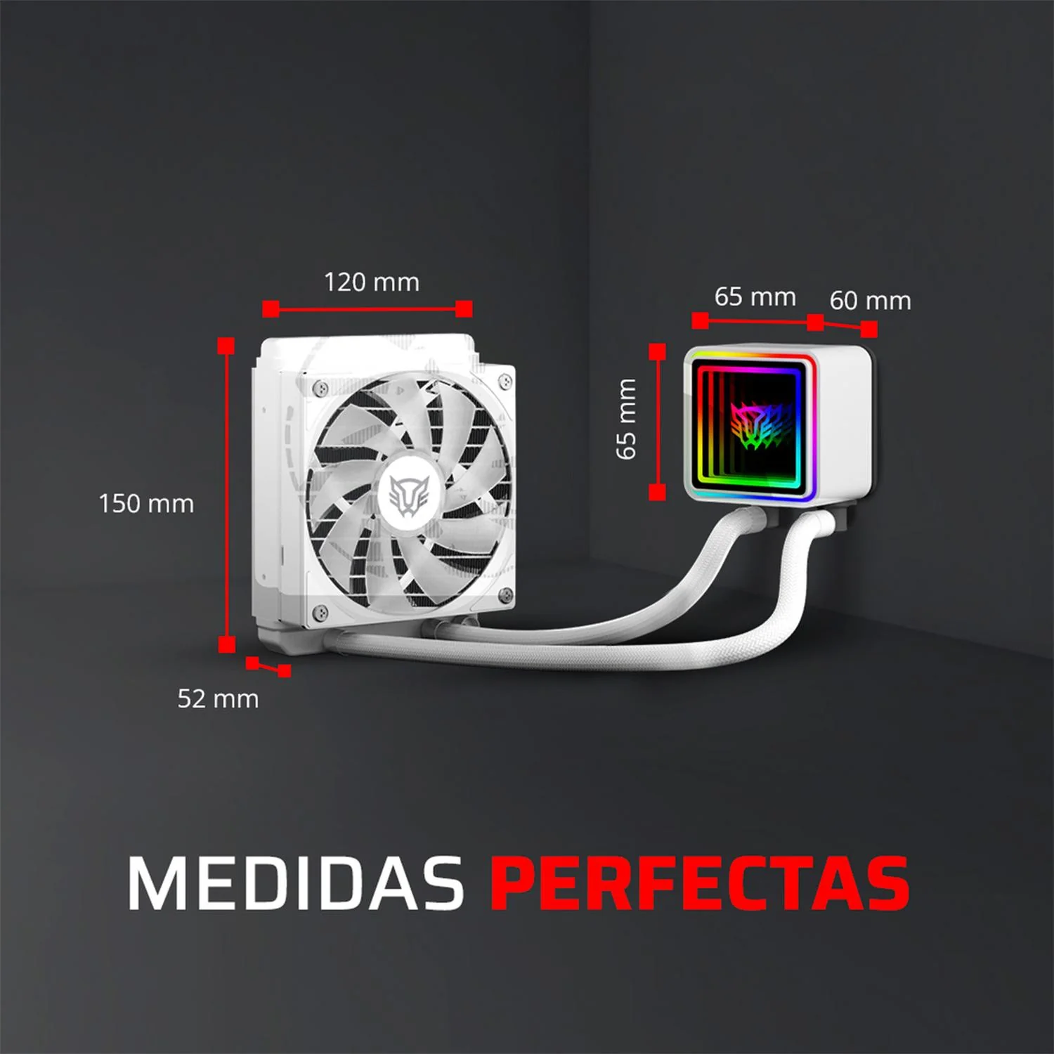 Enfriamiento Liquido BALAM RUSH CRYO PRISM 120 ICE 120mm ARGB 4 Pines PWM 1800 RPM TDP 230w LGA1851 AM5 Blanco BR-944038 - Image 4