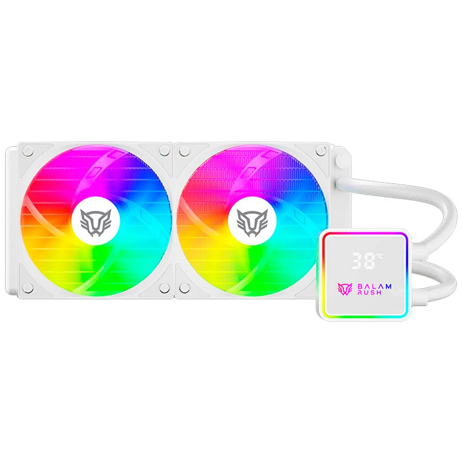 Enfriamiento Liquido BALAM RUSH CRYO PRISM 240 ICE 240mm ARGB 4 Pines PWM 1800 RPM TDP 270w LGA1851 AM5 Blanco BR-944052