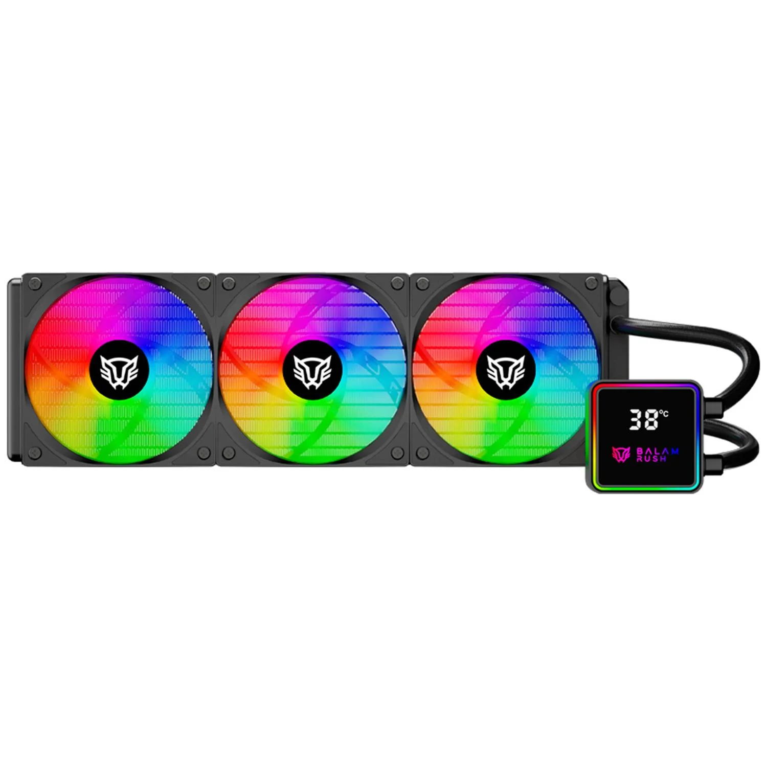 Enfriamiento Liquido BALAM RUSH CRYO PRISM 360 BLACK 360mm ARGB 4 Pines PWM 1800 RPM TDP 300w LGA1851 AM5 Negro BR-944069