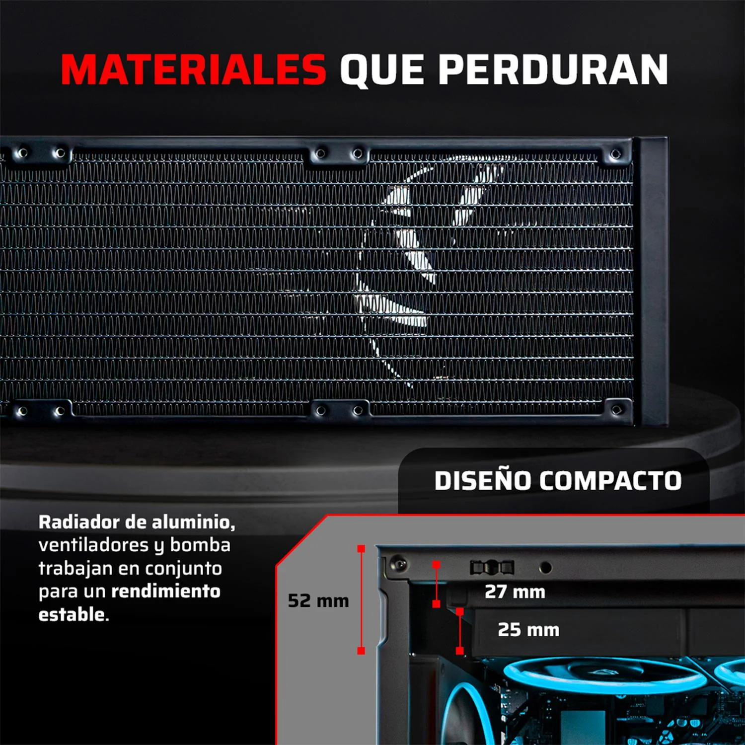 Enfriamiento Liquido BALAM RUSH CRYO PRISM 360 BLACK 360mm ARGB 4 Pines PWM 1800 RPM TDP 300w LGA1851 AM5 Negro BR-944069 - Image 4