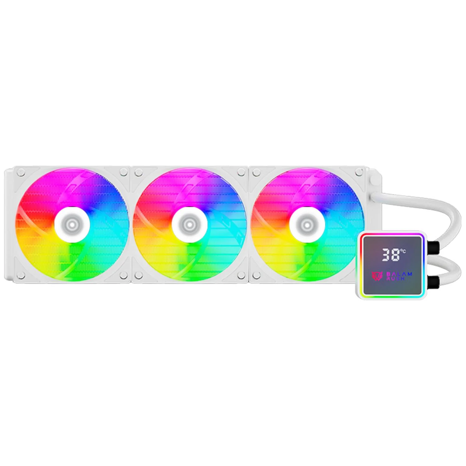 Enfriamiento Liquido BALAM RUSH CRYO PRISM 360 ICE 360mm ARGB 4 Pines PWM 1800 RPM TDP 300w LGA1851 AM5 Blanco BR-944076
