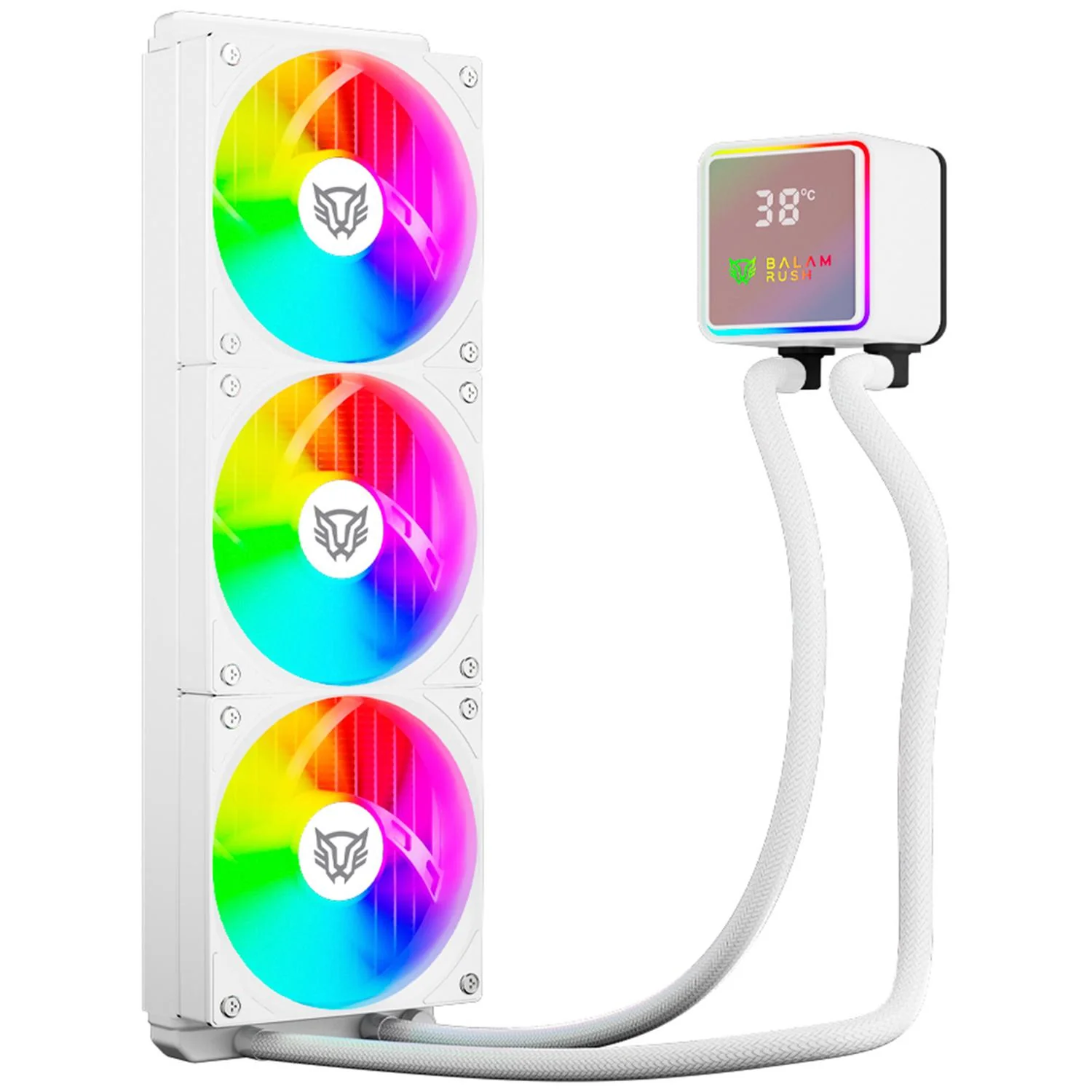Enfriamiento Liquido BALAM RUSH CRYO PRISM 360 ICE 360mm ARGB 4 Pines PWM 1800 RPM TDP 300w LGA1851 AM5 Blanco BR-944076 - Image 2