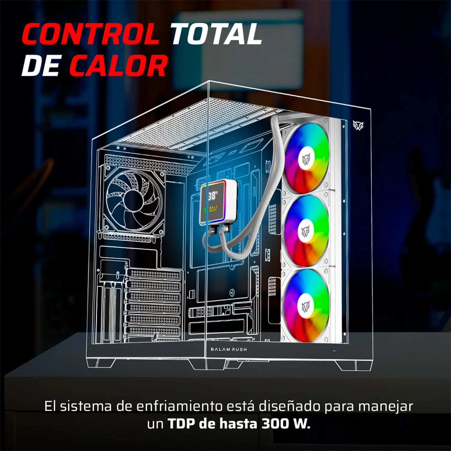Enfriamiento Liquido BALAM RUSH CRYO PRISM 360 ICE 360mm ARGB 4 Pines PWM 1800 RPM TDP 300w LGA1851 AM5 Blanco BR-944076 - Image 5