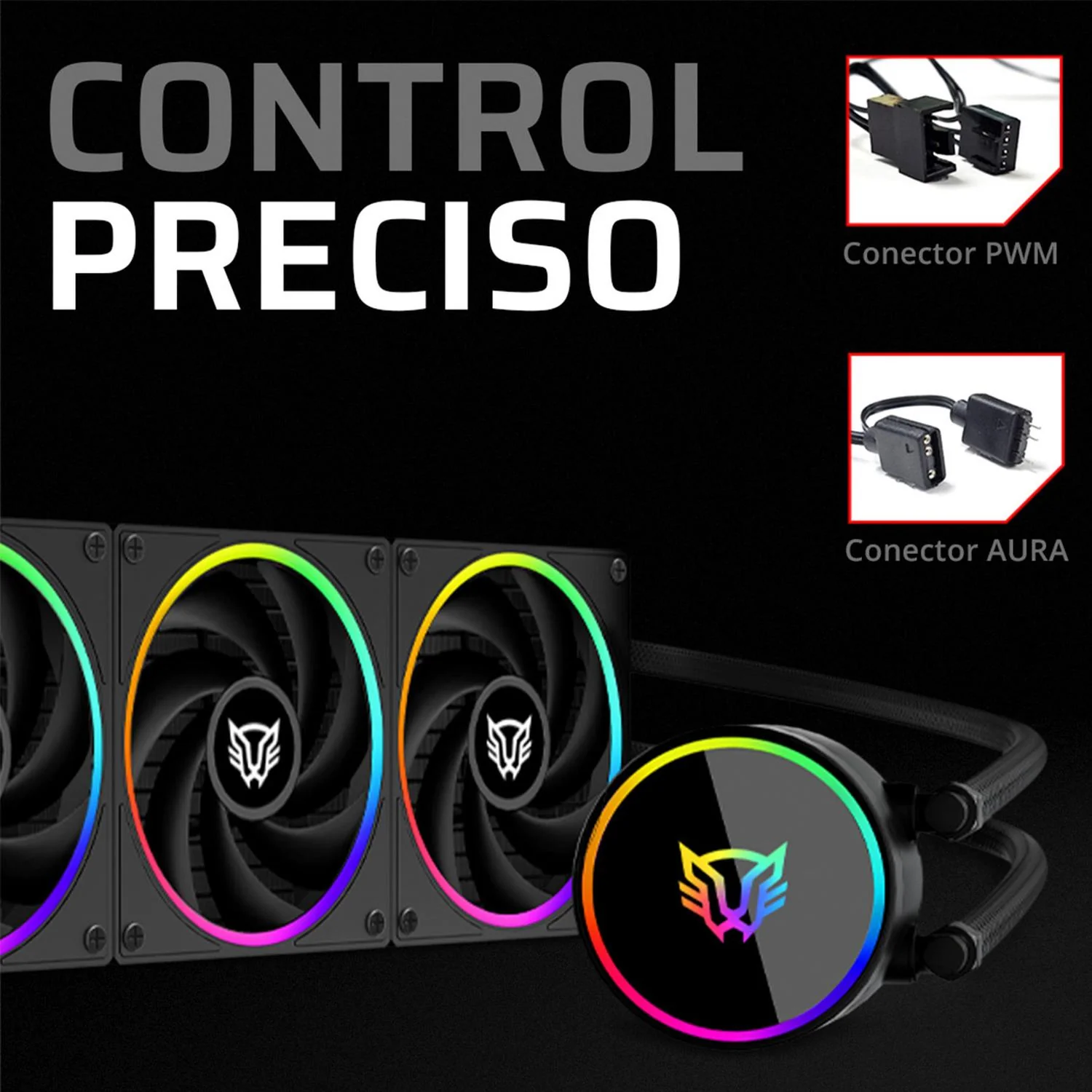 Enfriamiento Liquido BALAM RUSH HYDROX PRO V2 HX36 360mm RGB 7 Pines 2200 RPM TDP 300w LGA1700 AM5 Negro BR-941860 - Image 5