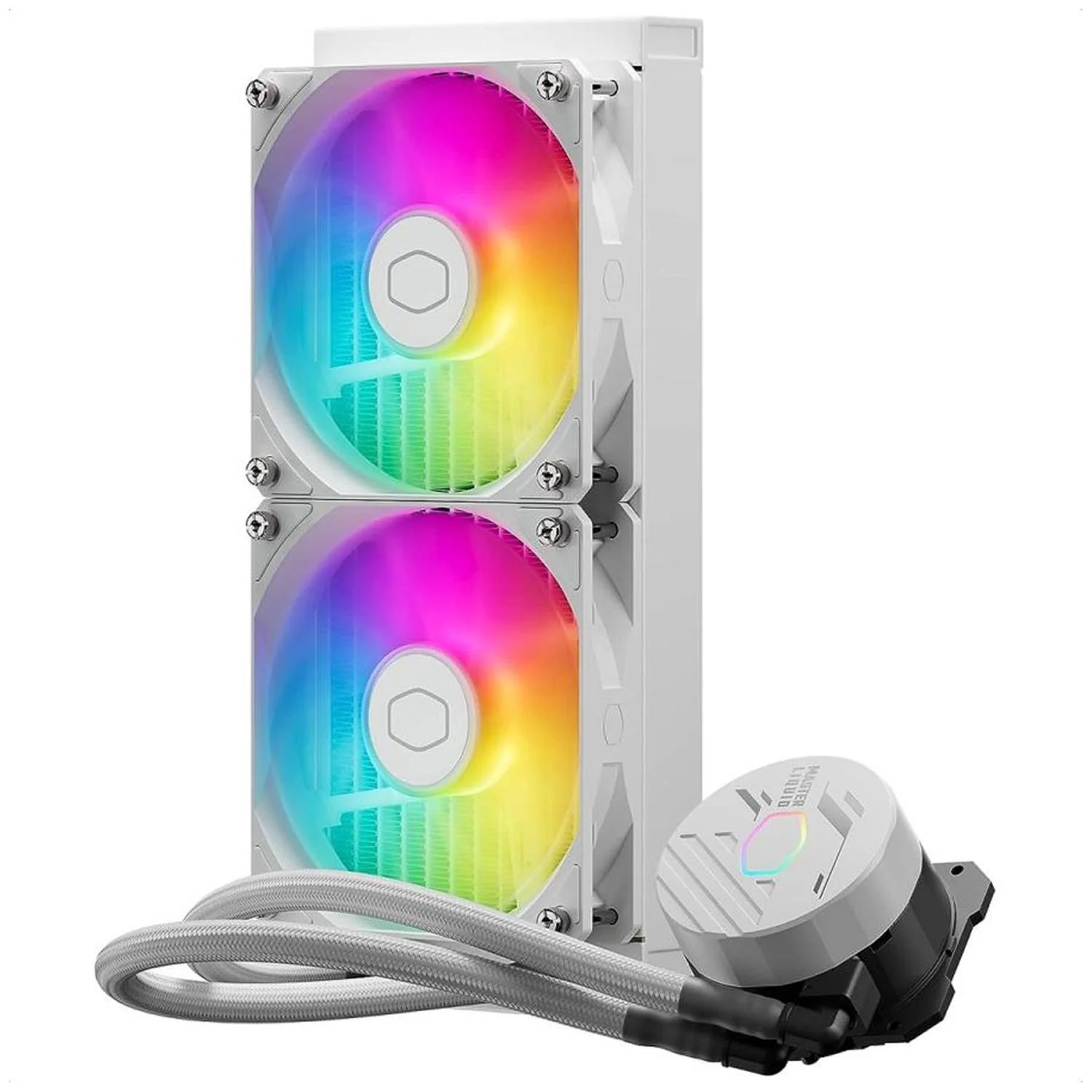 Enfriamiento Liquido COOLER MASTER MASTERLIQUID 240L CORE ARGB WHITE 240mm 4 Pines PWM 1750 RPM LGA 1700 AM5 Blanco MLW-D24M-A18PZ-RW - Image 2