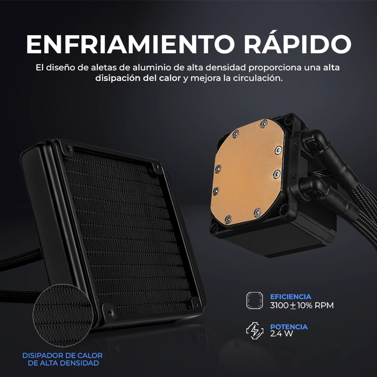 Enfriamiento Liquido XTREME PC GAMING Aqua Force 120mm ARGB 800-2200 RPM Negro - Image 5