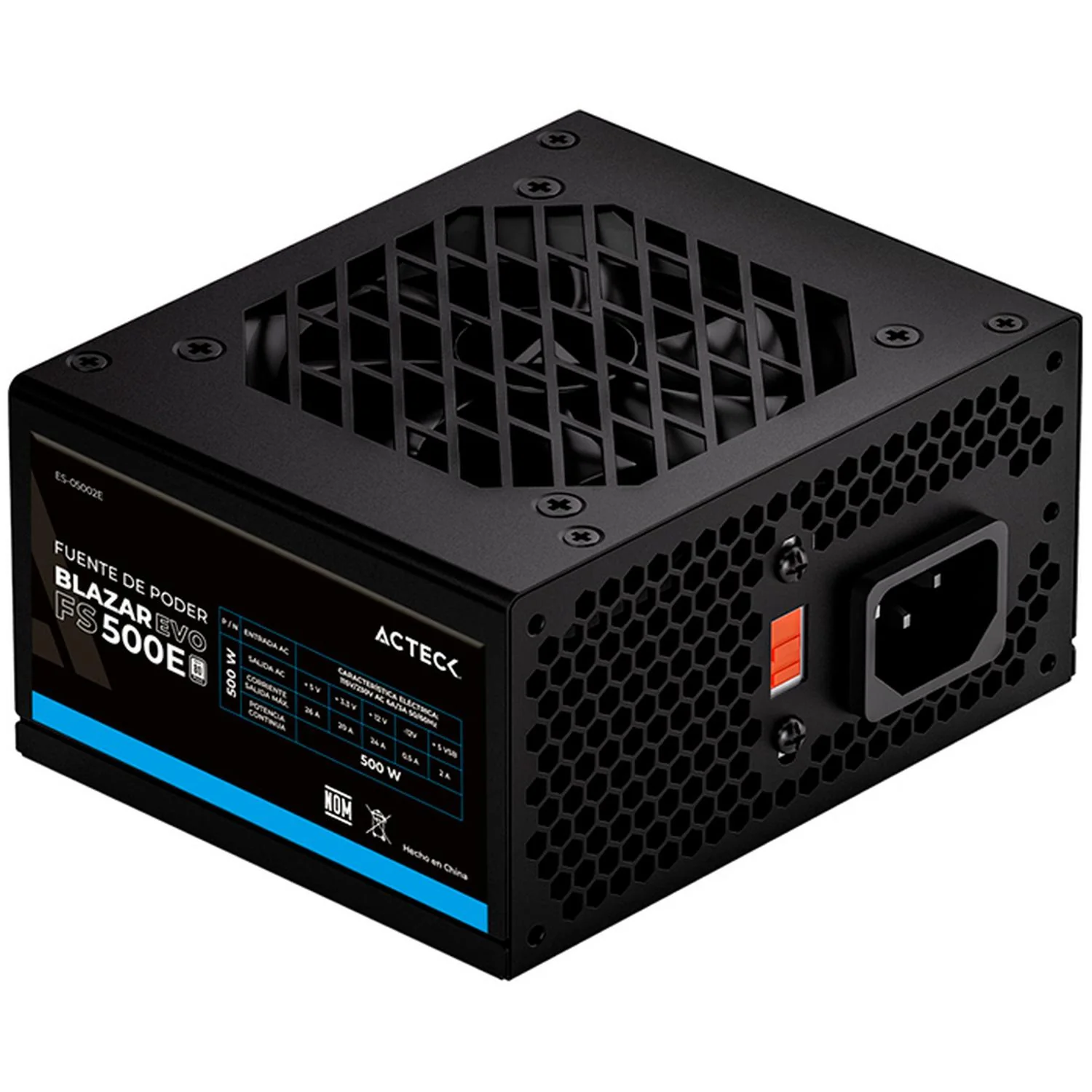 Fuente de Poder ACTECK PC 500W BLAZAR EVO FS500E Slim Micro ATX Negro ES-05002E - Image 2