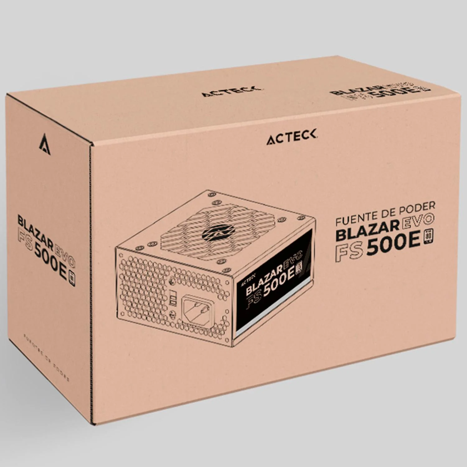 Fuente de Poder ACTECK PC 500W BLAZAR EVO FS500E Slim Micro ATX Negro ES-05002E - Image 5