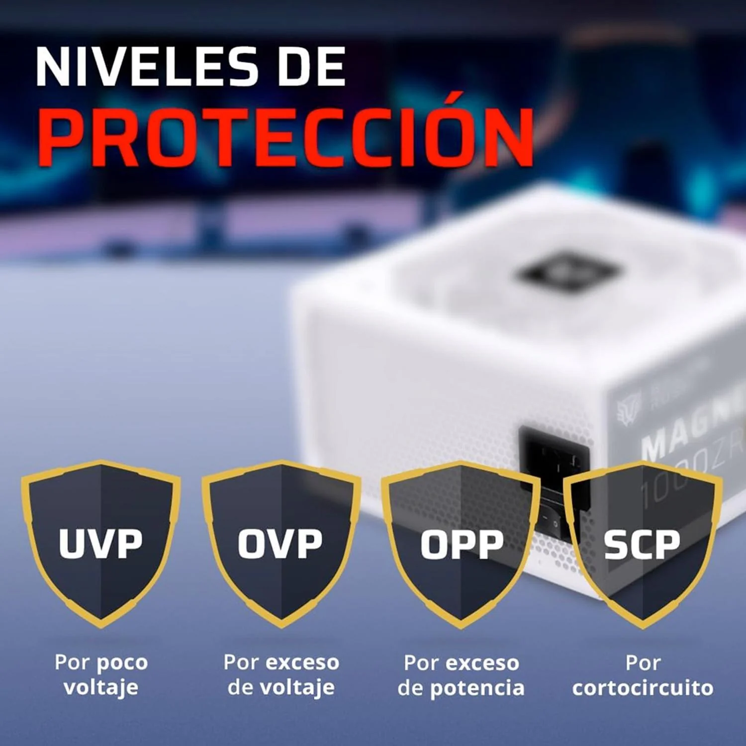 Fuente De Poder PC 1000W Gamer BALAM RUSH MAGNETAR 1000ZR 80 Plus Gold Modular Blanco BR-940313 - Image 4