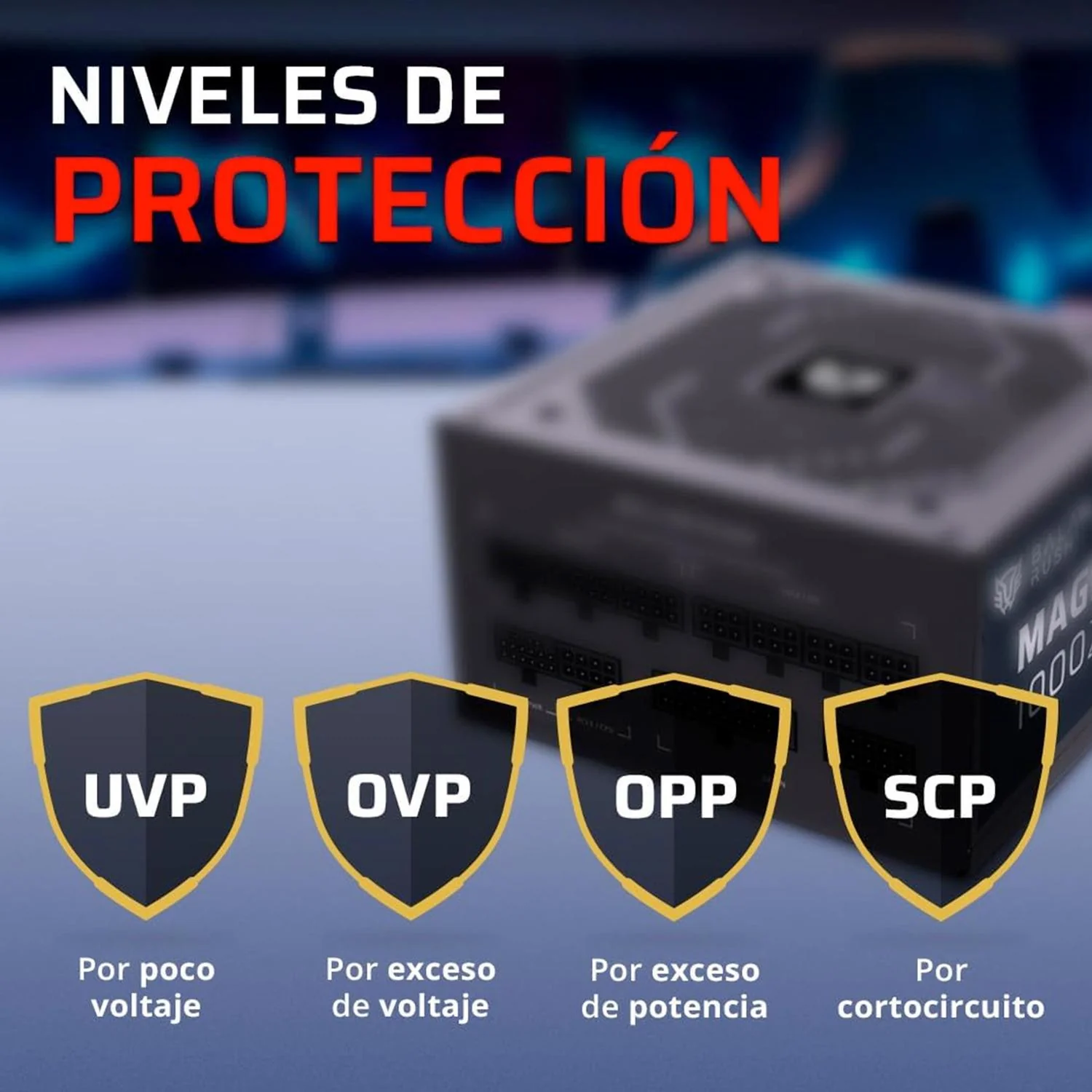 Fuente De Poder PC 1000W Gamer BALAM RUSH MAGNETAR 1000ZR 80 Plus Gold Modular Negro BR-940306 - Image 4