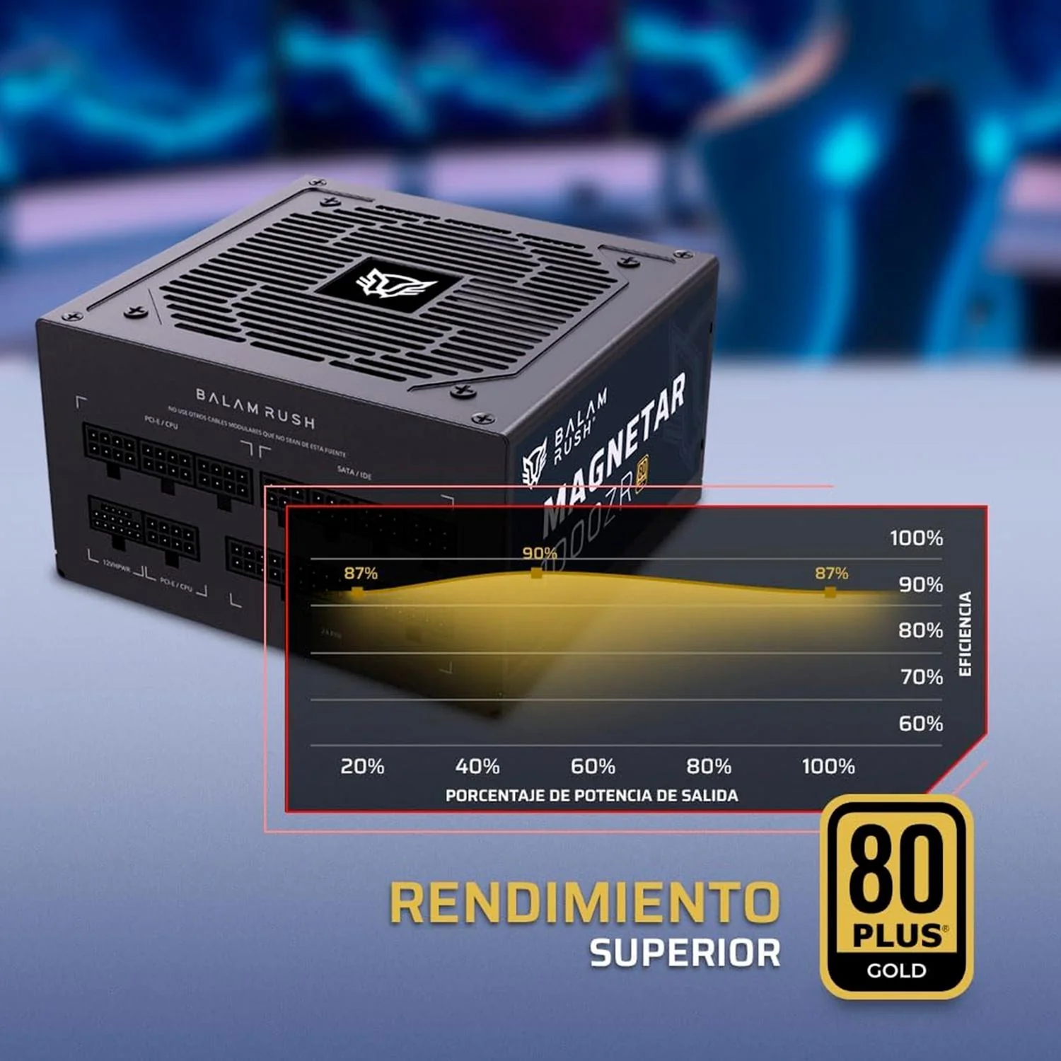 Fuente De Poder PC 1000W Gamer BALAM RUSH MAGNETAR 1000ZR 80 Plus Gold Modular Negro BR-940306 - Image 5