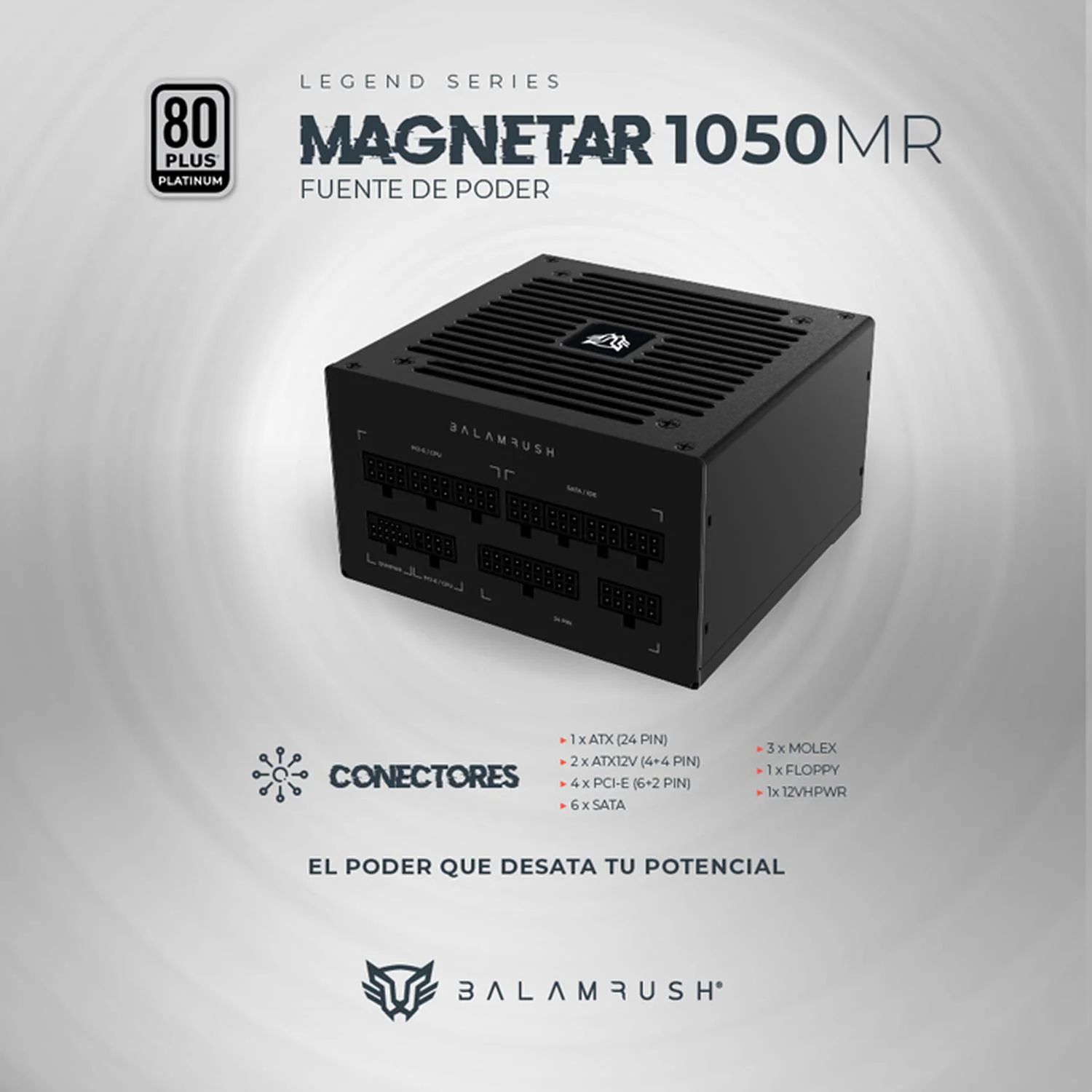 Fuente de Poder PC 1050W Gamer BALAM RUSH MAGNETAR 1050MR 80 Plus Platinum Modular Negro BR-937634 - Image 4