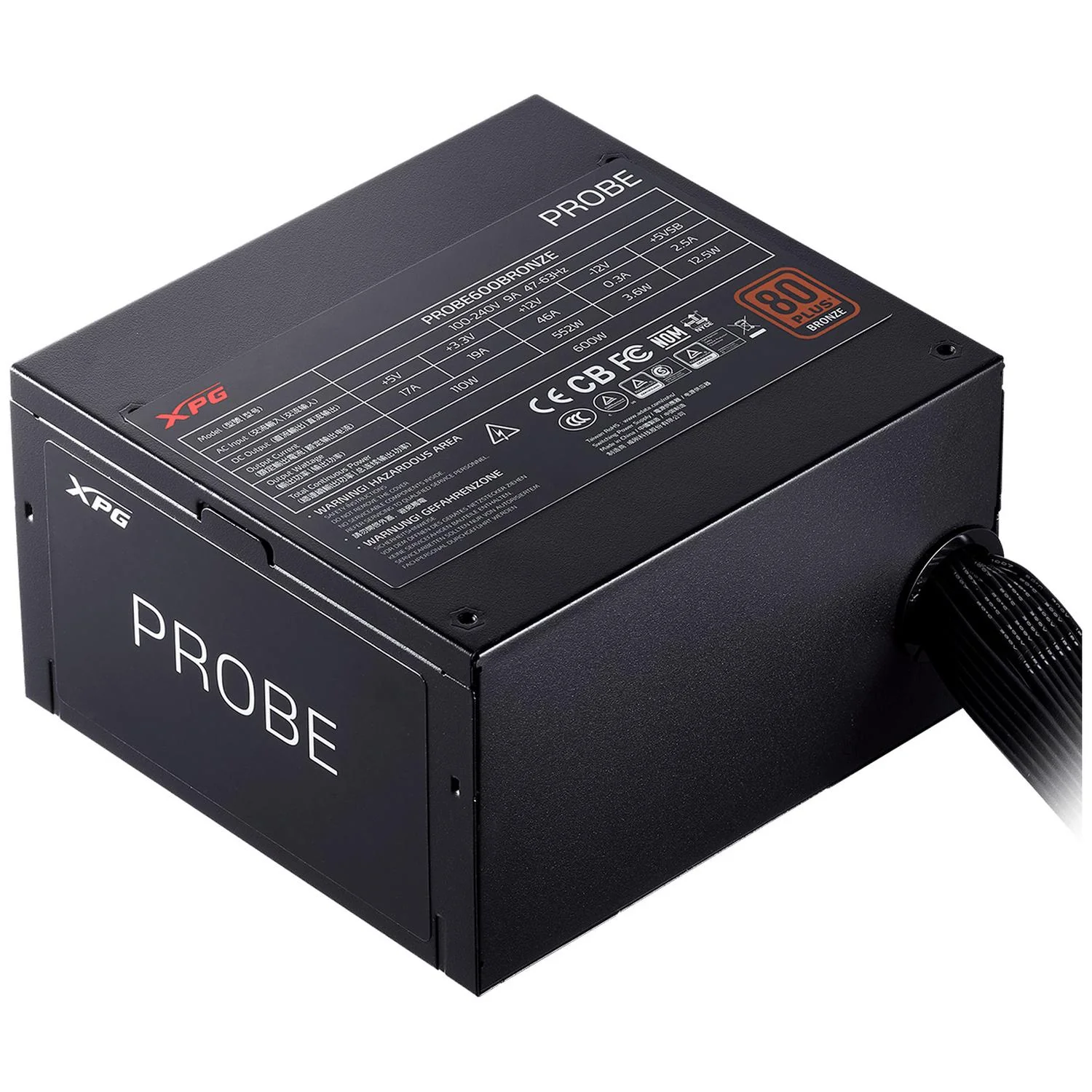Fuente de Poder PC 600W Gamer XPG PROBE 80 Plus Bronze Estandar PROBE600B-BKCUS - Image 5