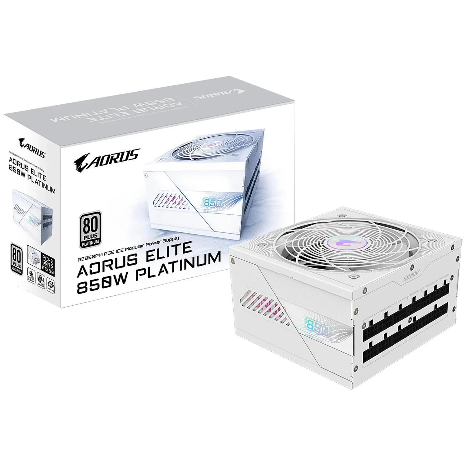 Fuente de Poder PC 850w Gamer AORUS ELITE 80 Plus Platinum Modular GP-AE850PM PG5 ICE - Image 6