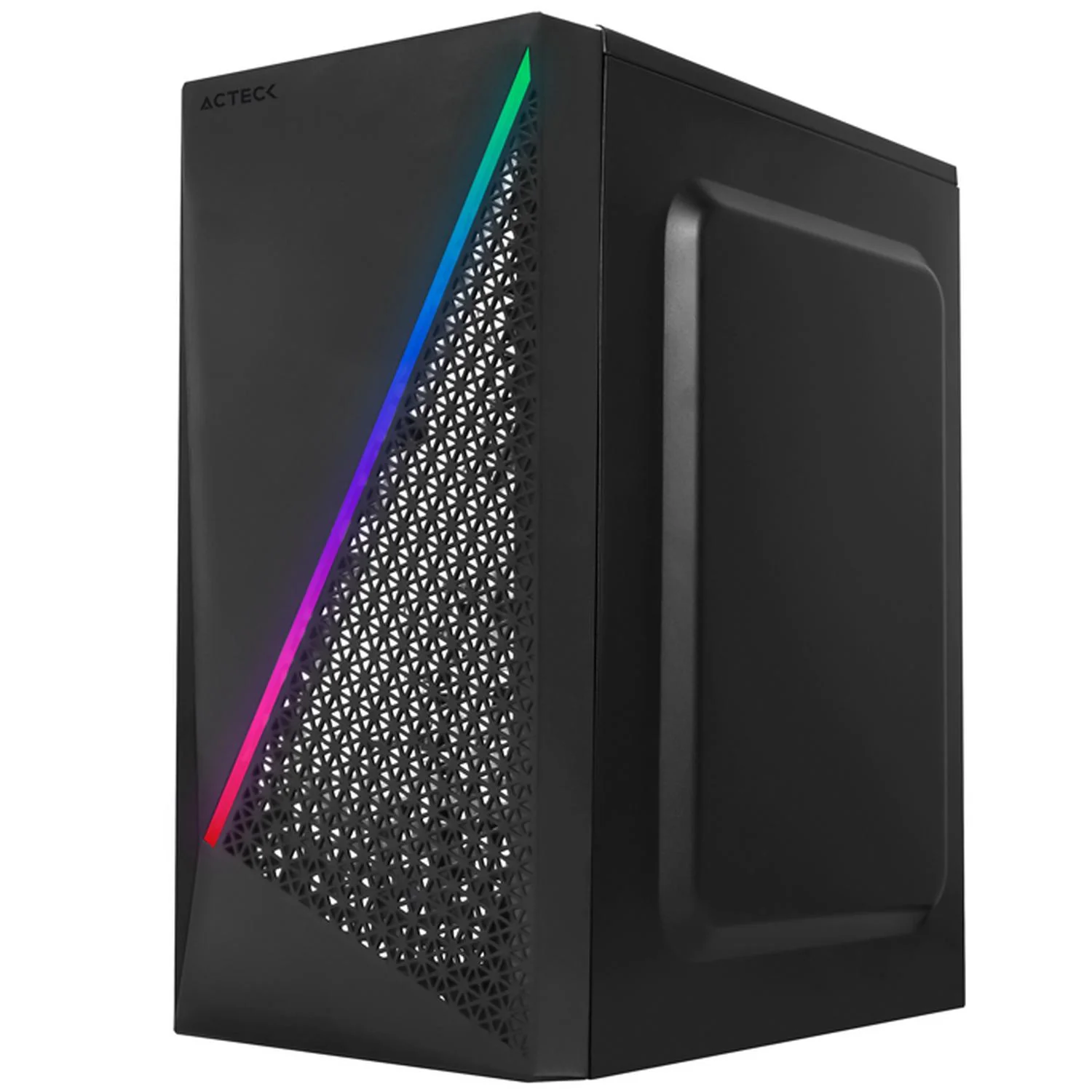 Gabinete ACTECK KIOTO GC460 Micro ATX Mini Torre Fuente 500W Acrilico RGB Negro AC-933070 - Image 3