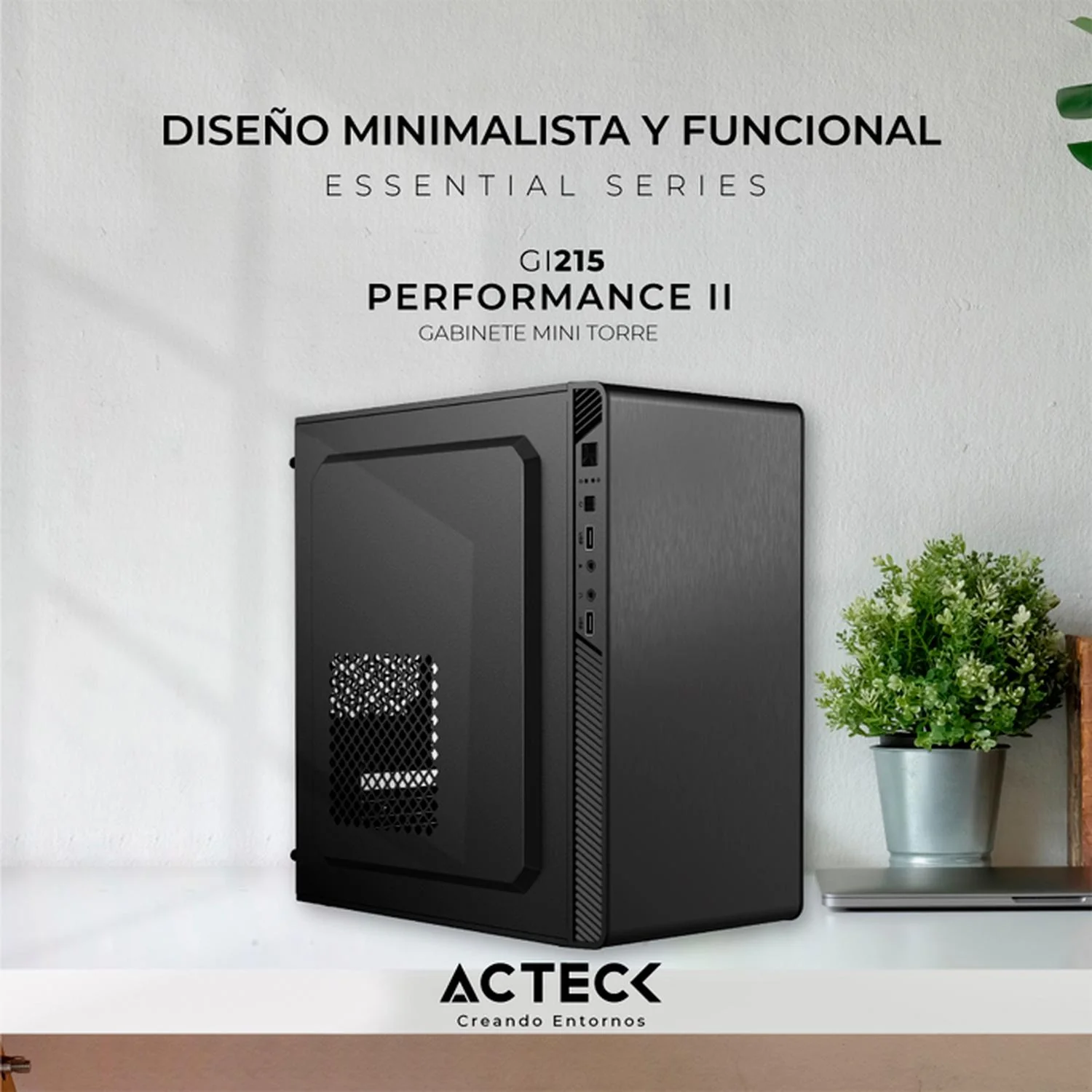 Gabinete ACTECK PERFORMANCE II GI215 Micro ATX Mini Torre Fuente 500W Metal Negro AC-935777 - Image 4