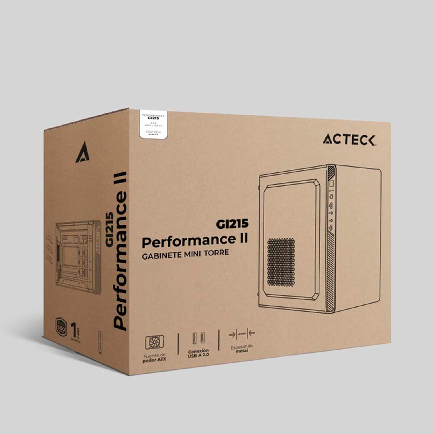 Gabinete ACTECK PERFORMANCE II GI215 Micro ATX Mini Torre Fuente 500W Metal Negro AC-935777 - Image 5