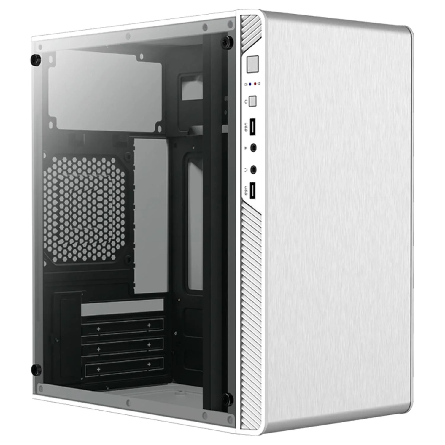 Gabinete ACTECK PERFORMANCE II GI215W Micro ATX Mini Torre Fuente 500W Acrilico Blanco AC-935852