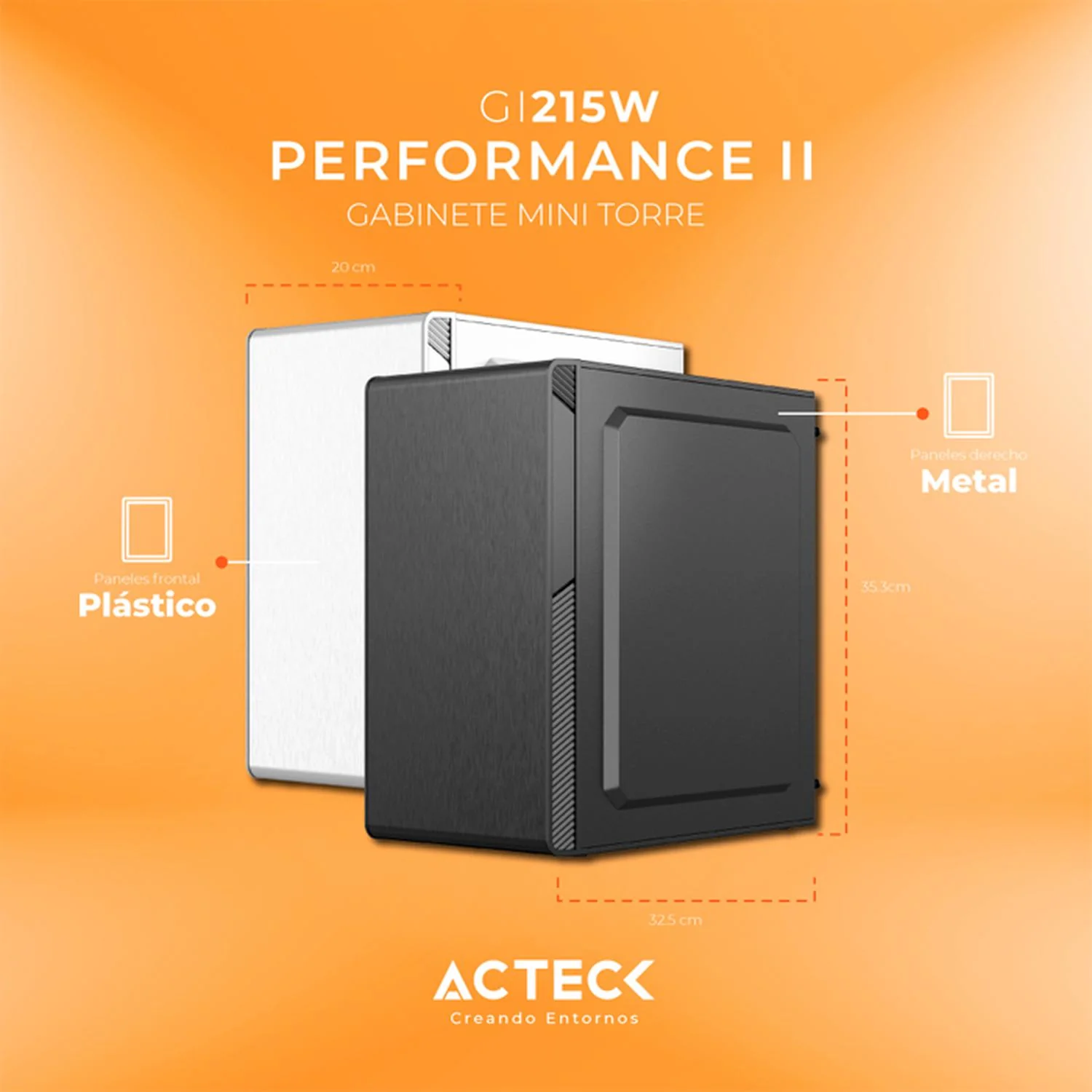 Gabinete ACTECK PERFORMANCE II GI215W Micro ATX Mini Torre Fuente 500W Acrilico Blanco AC-935852 - Image 4