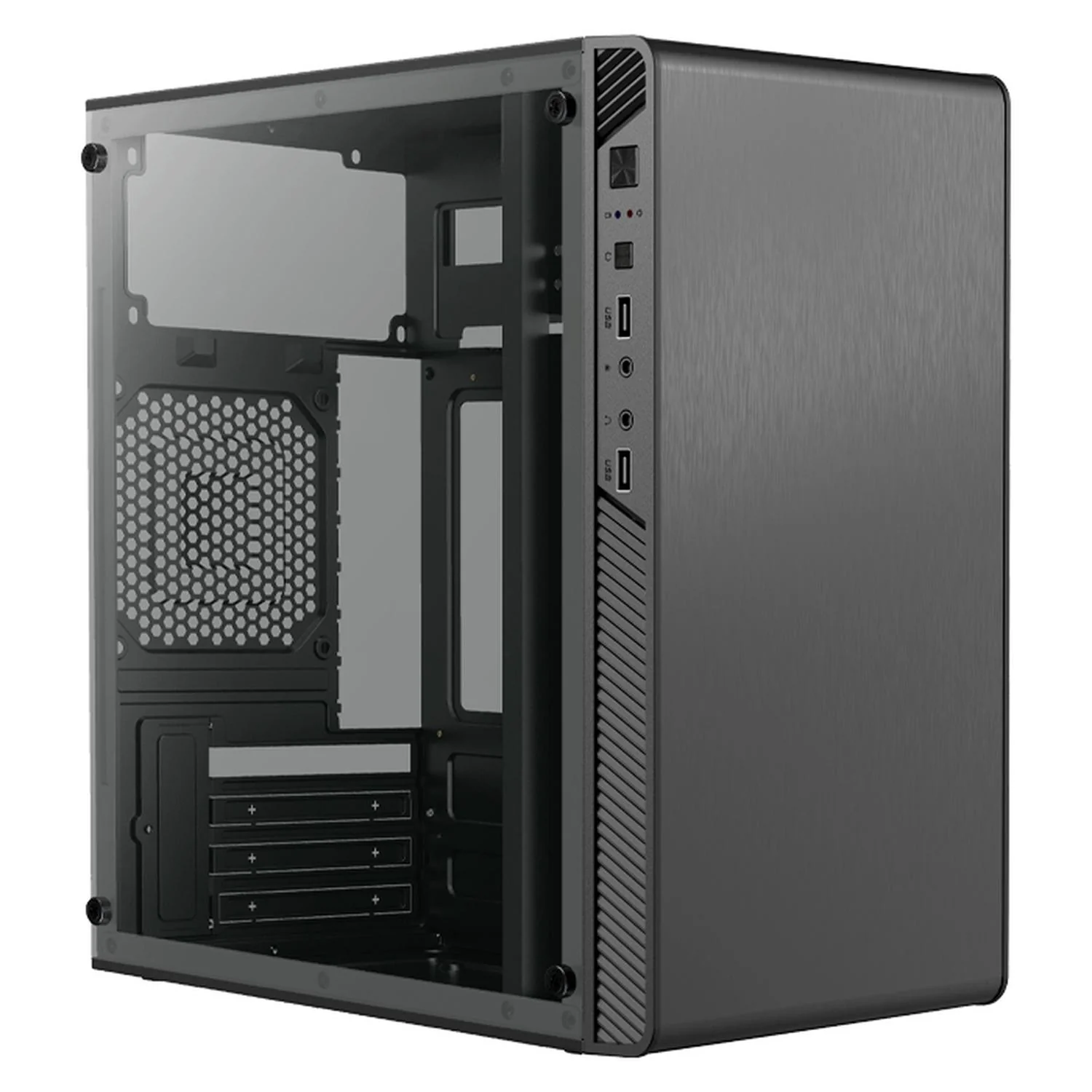 Gabinete ACTECK PERFORMANCE II GI215W Micro ATX Mini Torre Fuente 500W Acrilico Negro AC-935784