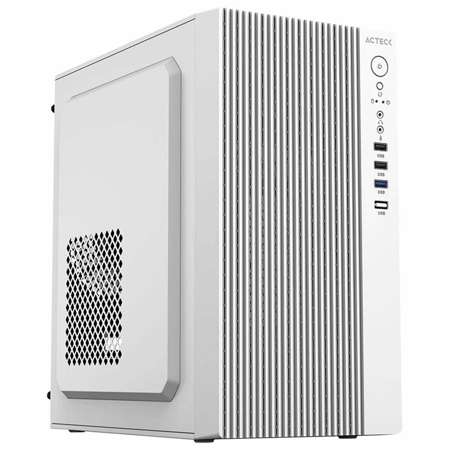 Gabinete ACTECK ZENITH GI656 Micro ATX Mini Torre Fuente 500w Panel Metalico USB Negro AC-939270