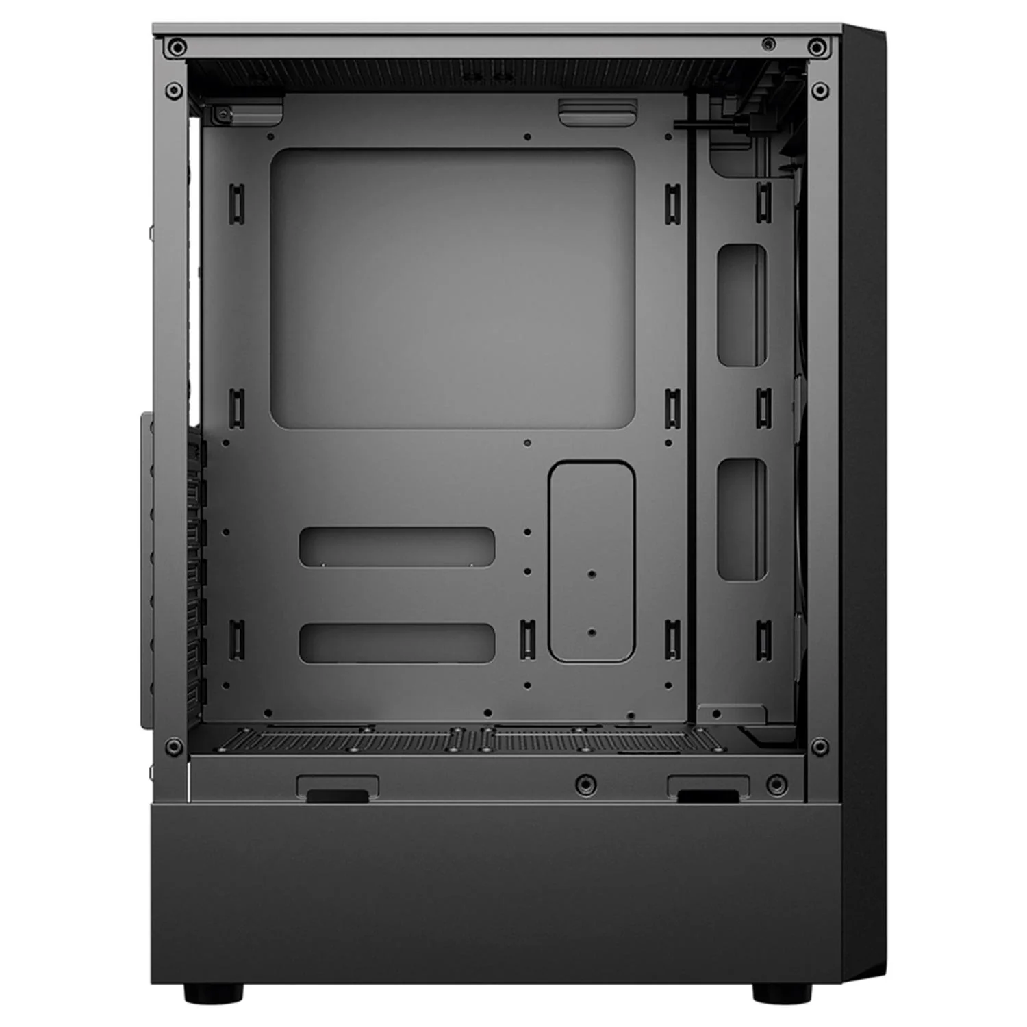 Gabinete Gamer BALAM RUSH DRAGONFLY WOOD GM580 ATX Media Torre 4 Fan ARGB Cristal templado Frente Tipo Madera Negro BR-943949 - Image 4