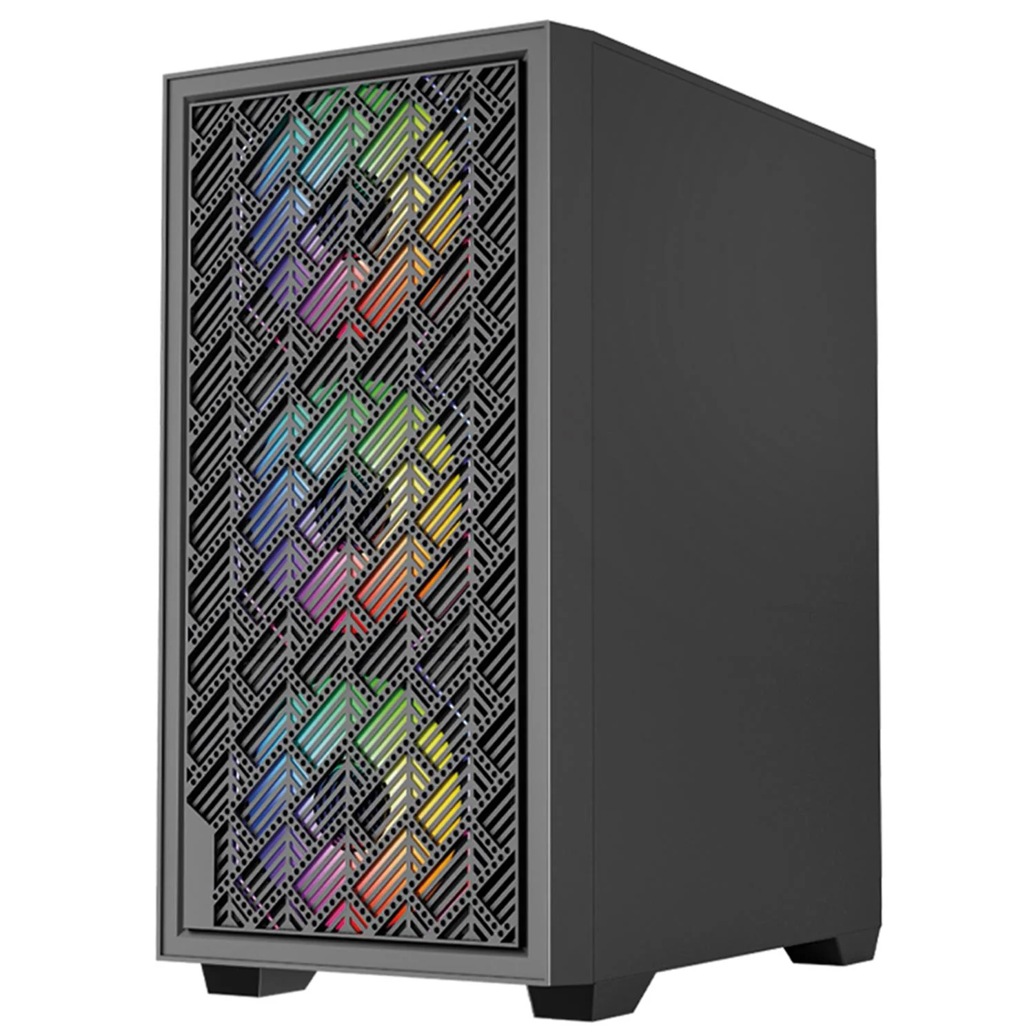 Gabinete Gamer BALAM RUSH NITROX EDGE AIRCOOL 4700A Micro ATX Mini Torre 4 Fan ARGB Cristal templado Frente Mesh Negro BR-943901 - Image 3