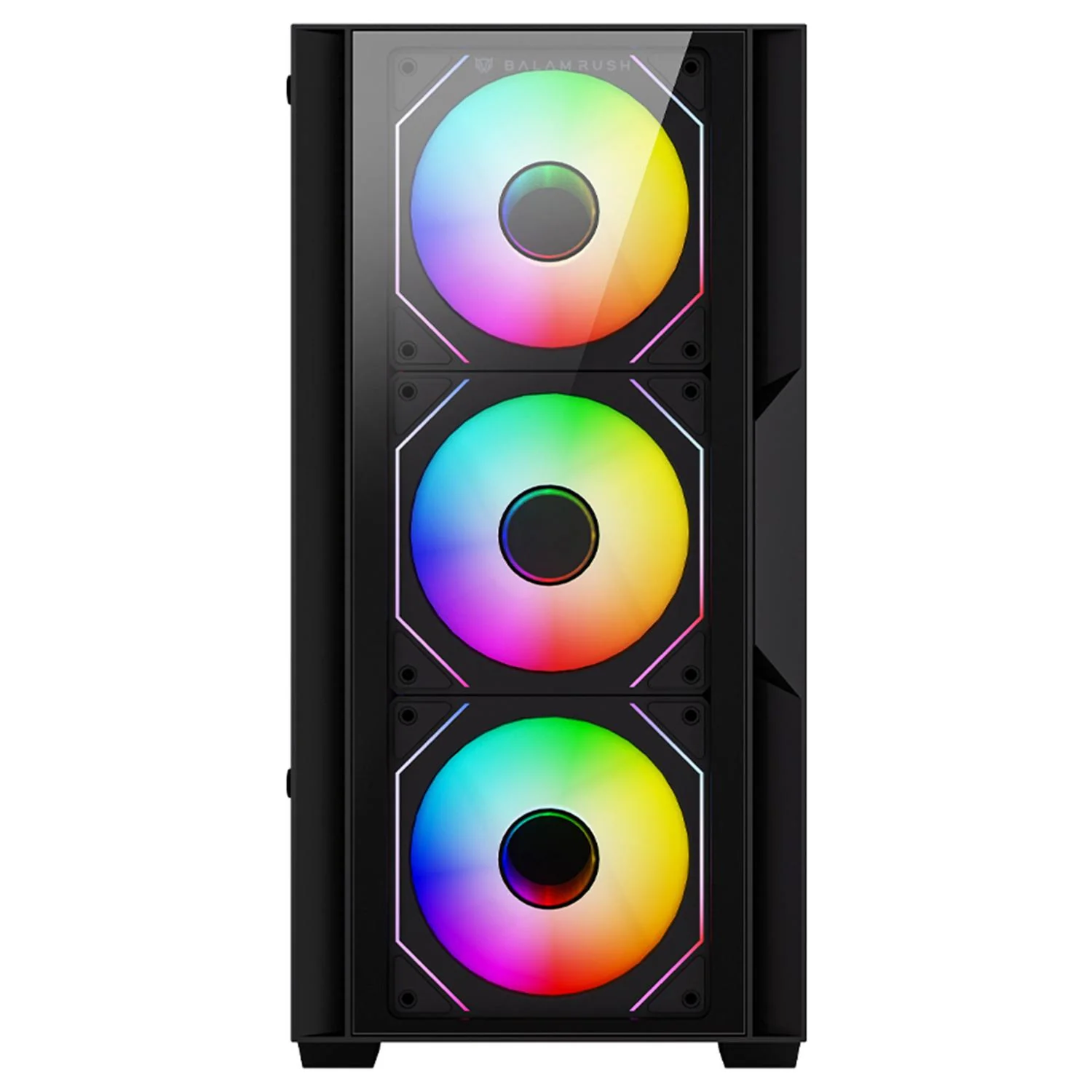 Gabinete Gamer BALAM RUSH NITROX EDGE PRO CRYSTAL 4900C Micro ATX Mini Torre 4 Fan ARGB Cristal templado Frente Cristal Negro BR-943888 - Image 2