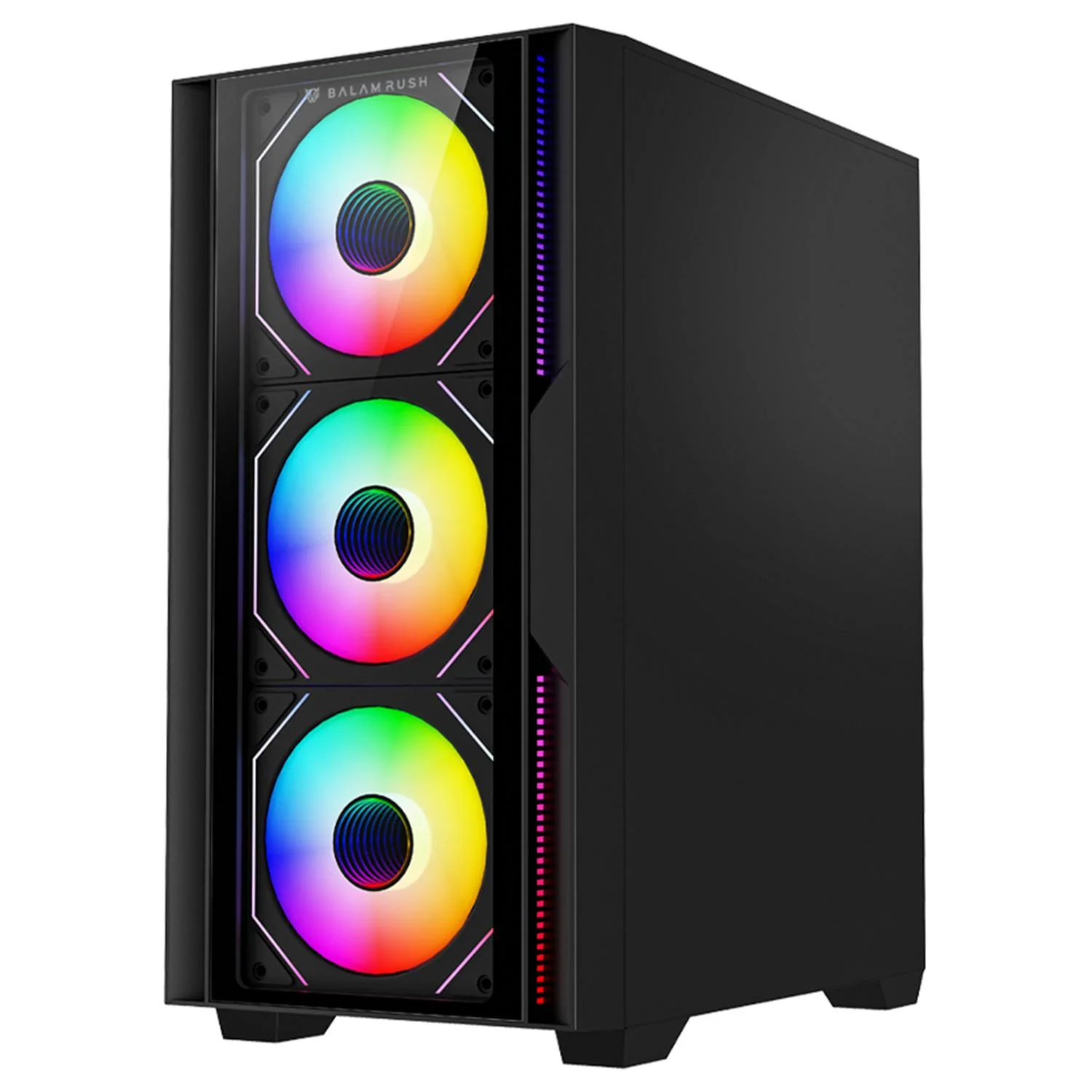 Gabinete Gamer BALAM RUSH NITROX EDGE PRO CRYSTAL 4900C Micro ATX Mini Torre 4 Fan ARGB Cristal templado Frente Cristal Negro BR-943888 - Image 3