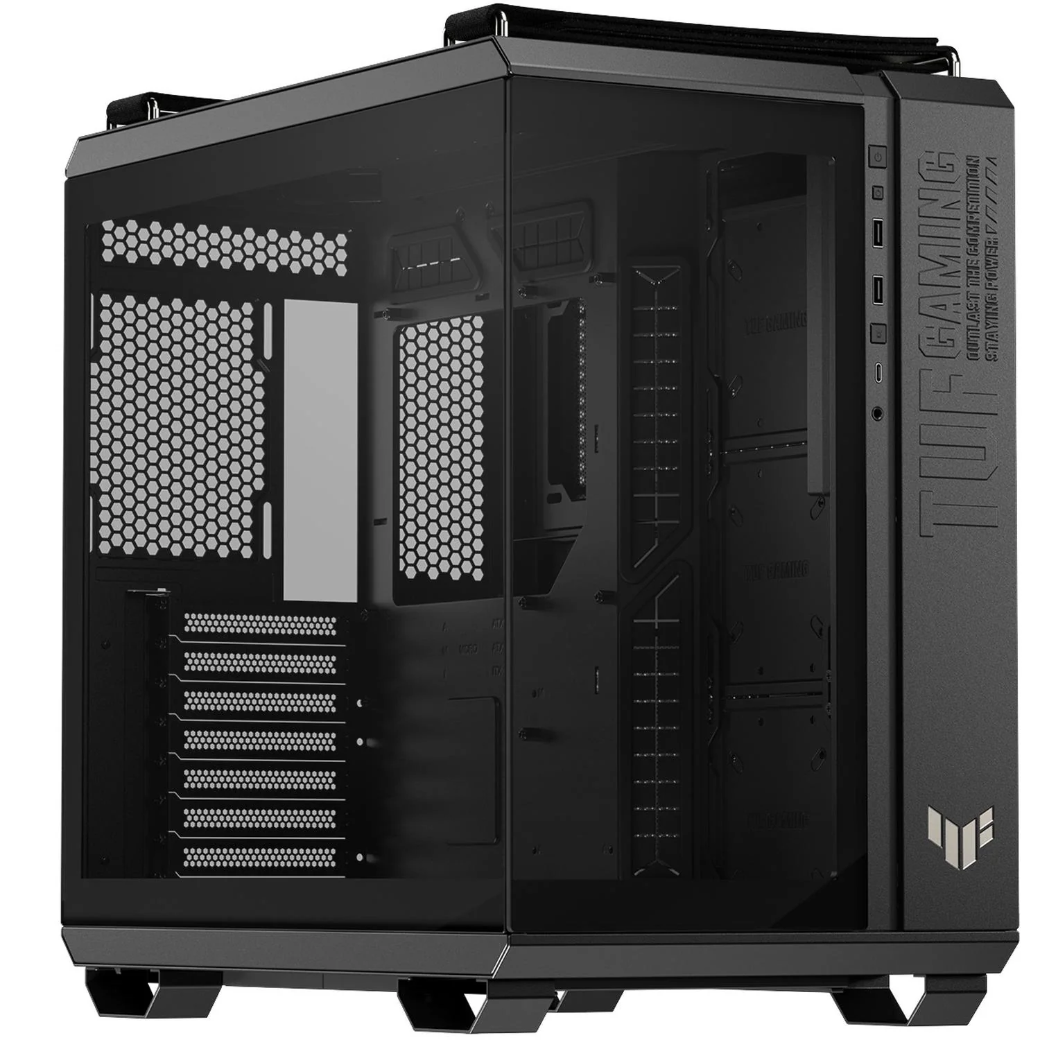 Gabinete Gamer ASUS TUF Gaming GT502 Horizon ATX Media Torre Cristal Templado USB-C Negro