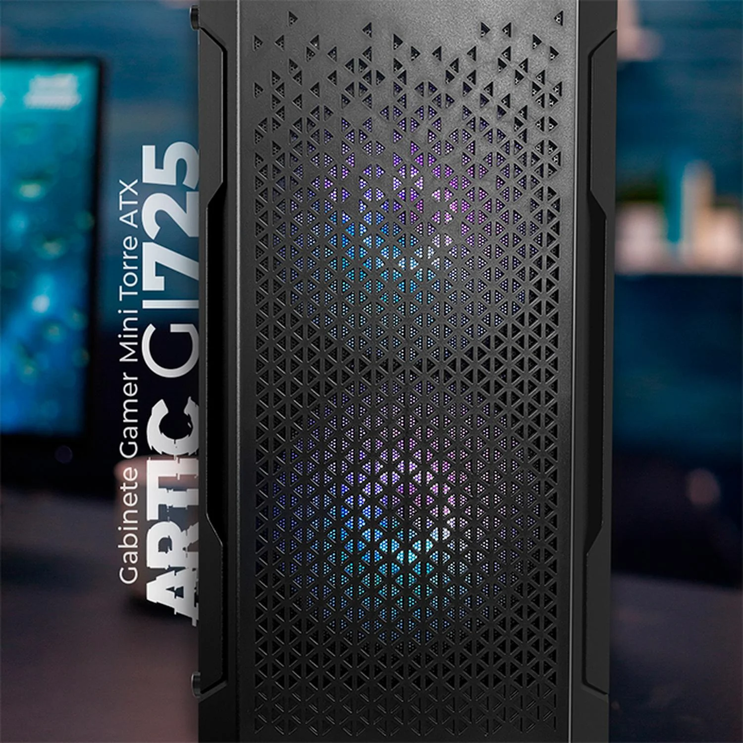 Gabinete Gamer BALAM RUSH ARTIC GI725 M-ATX Mini Torre 3 Fan Cristal Templado Negro BR-936118 - Image 5