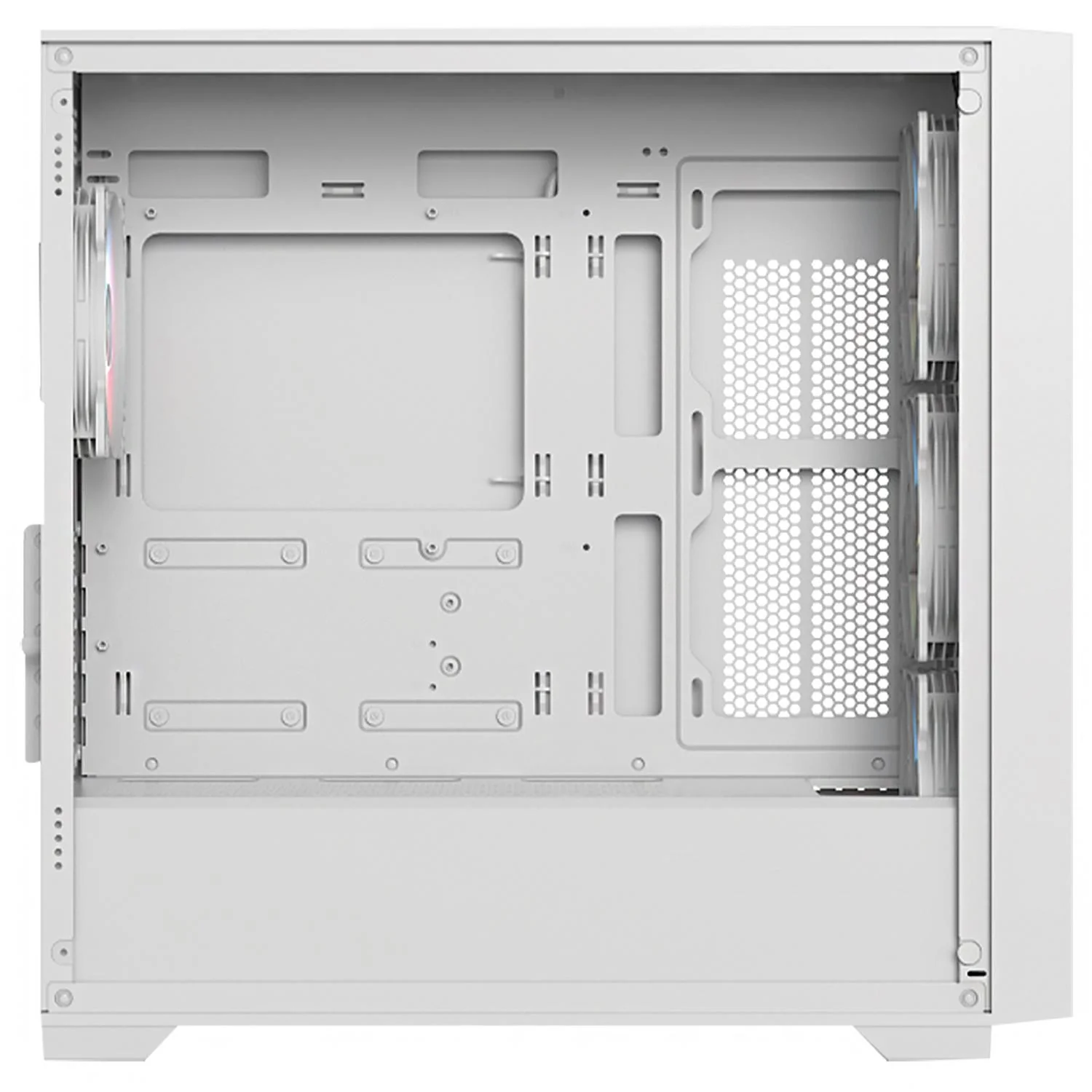 Gabinete Gamer BALAM RUSH CARBONO TWIN MATE 8000 M-ATX Mini Torre 4 Fan ARGB Cristal Templado Frente Intercambiable USB-C Blanco BR-938785 - Image 5