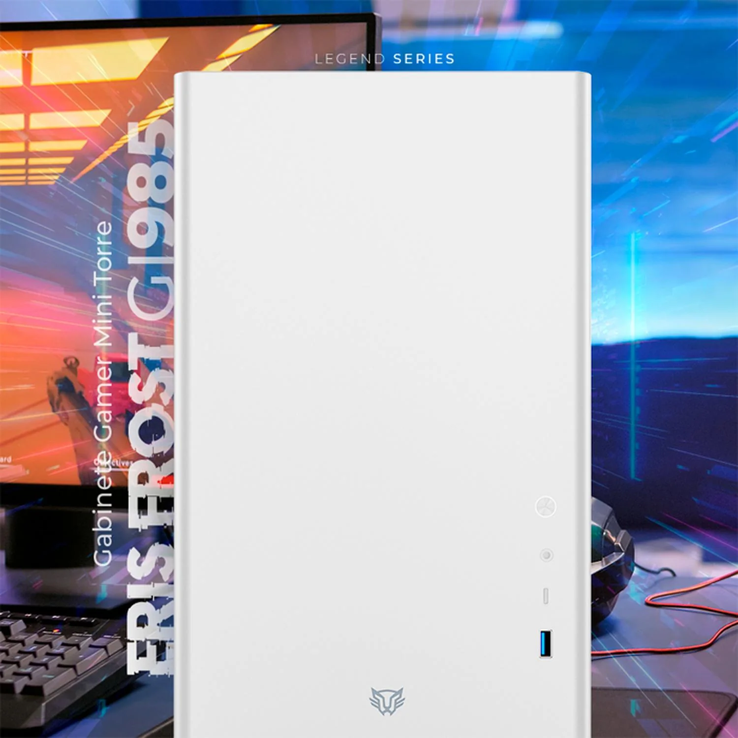 Gabinete Gamer BALAM RUSH ERIS FROST GI985 M-ATX Mini Torre Cristal Templado USB-C Blanco BR-935647 - Image 5