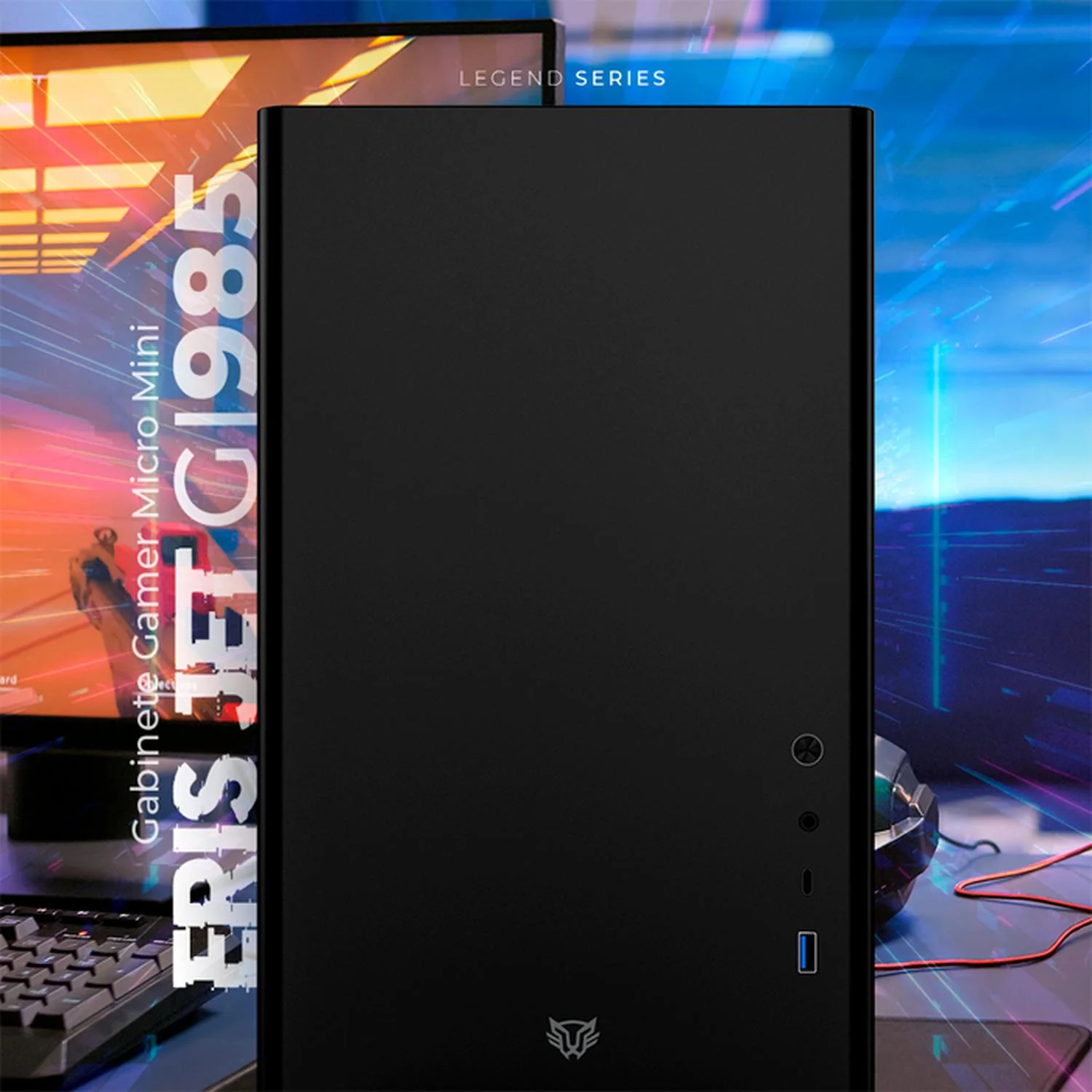 Gabinete Gamer BALAM RUSH ERIS JET GI985 M-ATX Mini Torre Cristal Templado USB-C Negro BR-934947 - Image 5