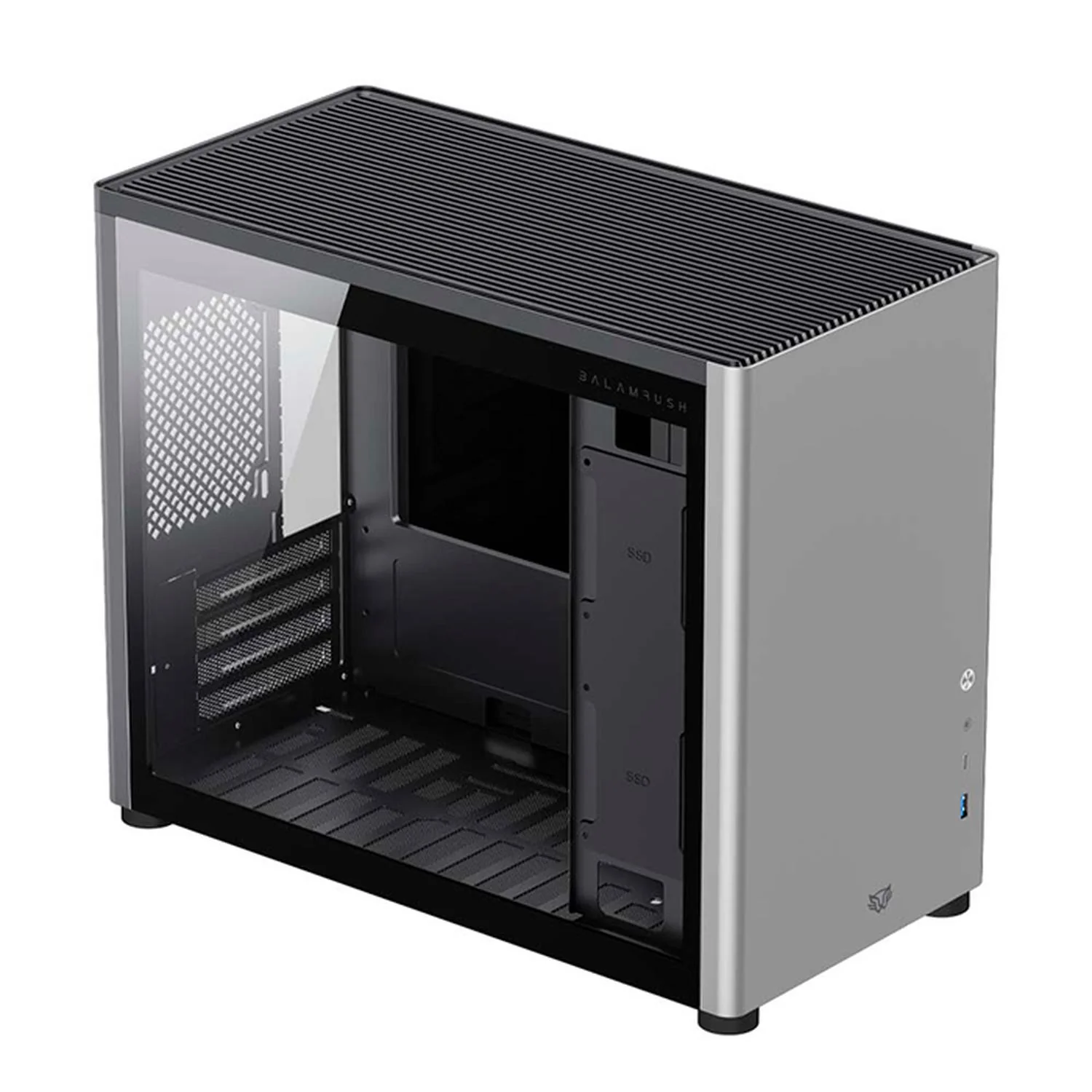 Gabinete Gamer BALAM RUSH ERIS SPECIAL GI985 M-ATX Mini Torre Cristal Templado USB-C Gris BR-935371
