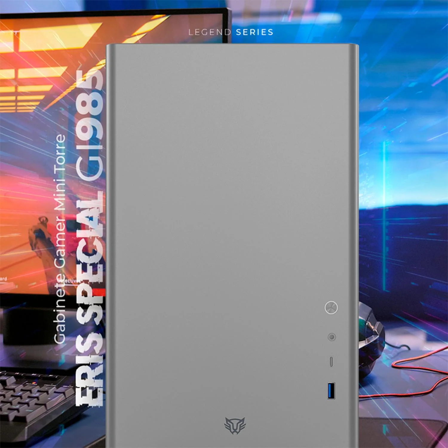 Gabinete Gamer BALAM RUSH ERIS SPECIAL GI985 M-ATX Mini Torre Cristal Templado USB-C Gris BR-935371 - Image 5